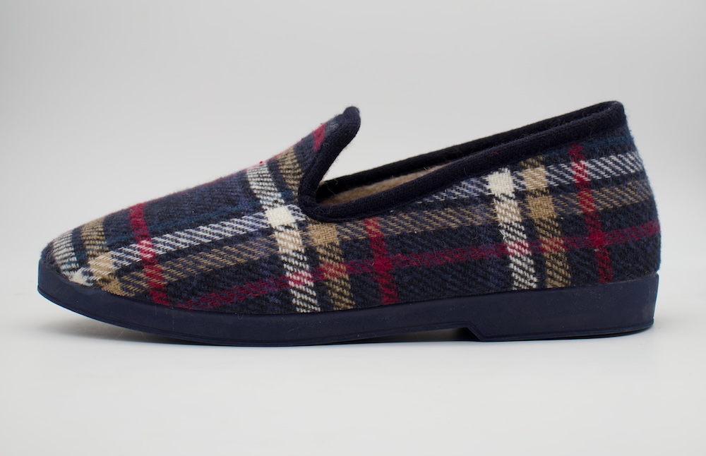 Zapatillas de Casa Hombrede cuadros azules | Pantuflas de Invierno Térmicas y Suaves