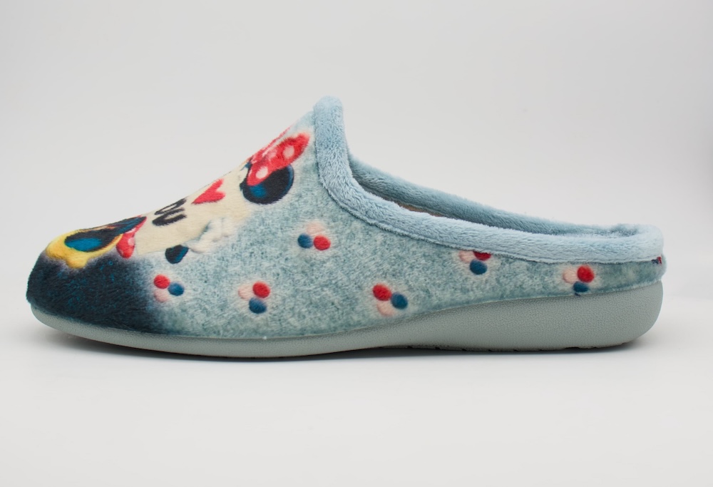 Zapatillas de casa para mujer I love you azul celeste