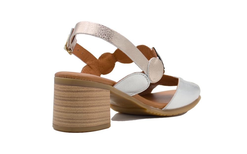 Sandalias de Fiesta Kaola con Círculos Metalizados y Planta de Gel | Hecho en España