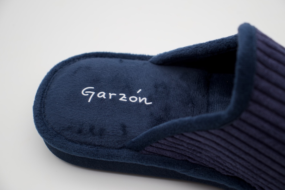 Zapatillas de Casa Garzón para Hombre - Especial Parquet | Pana Azul Invierno