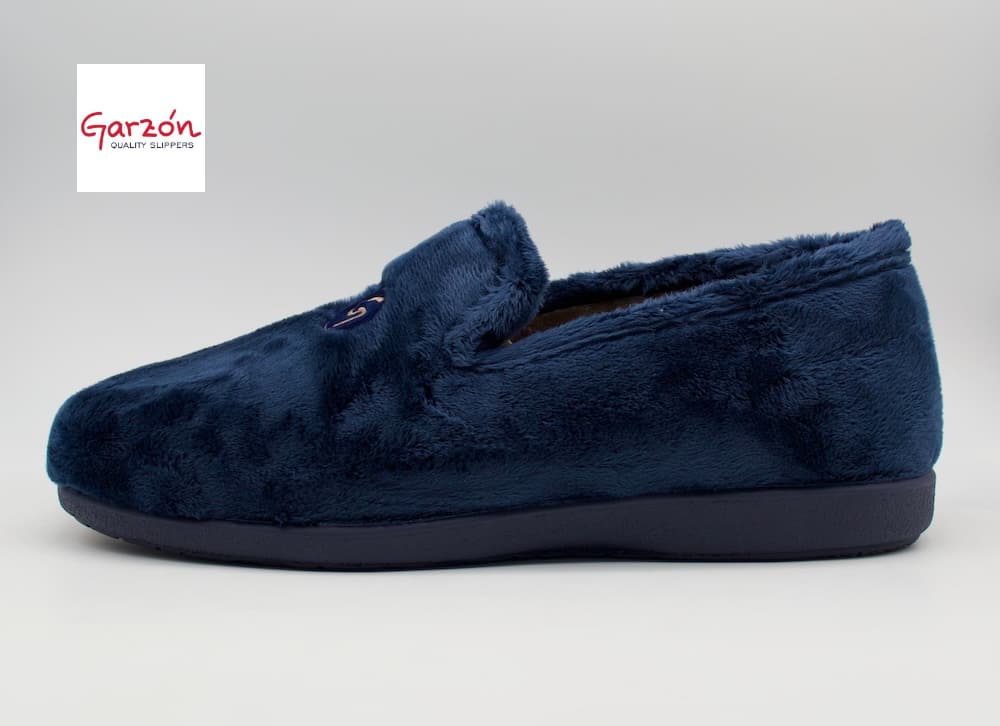 Zapatillas de Casa Cerradas Garzón para Hombre – Azul Marino Premium