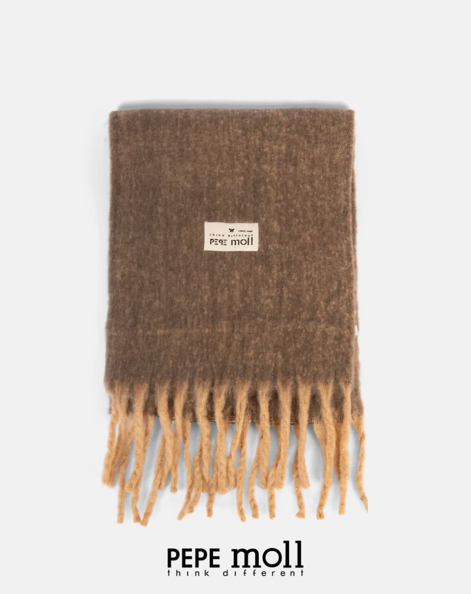 Bufanda XL Pepe Moll Marrón con Flecos – Maxi Complemento Invierno