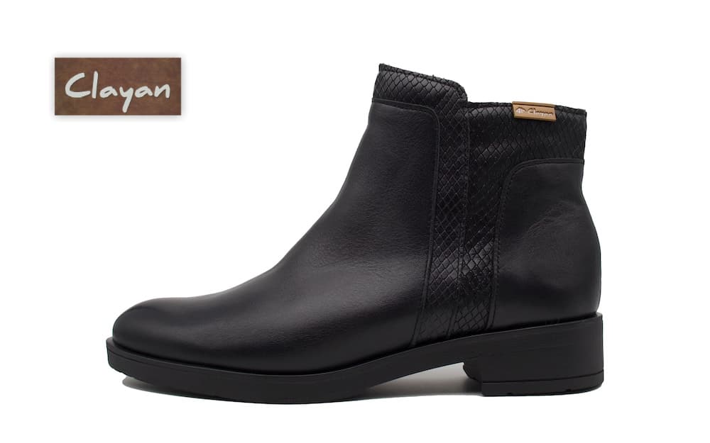 Botín Piel Negro CLAYAN | Plantillas Podológicas