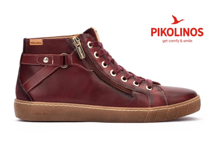 Botines planos de Pikolinos color burdeos modelo Lanzarote