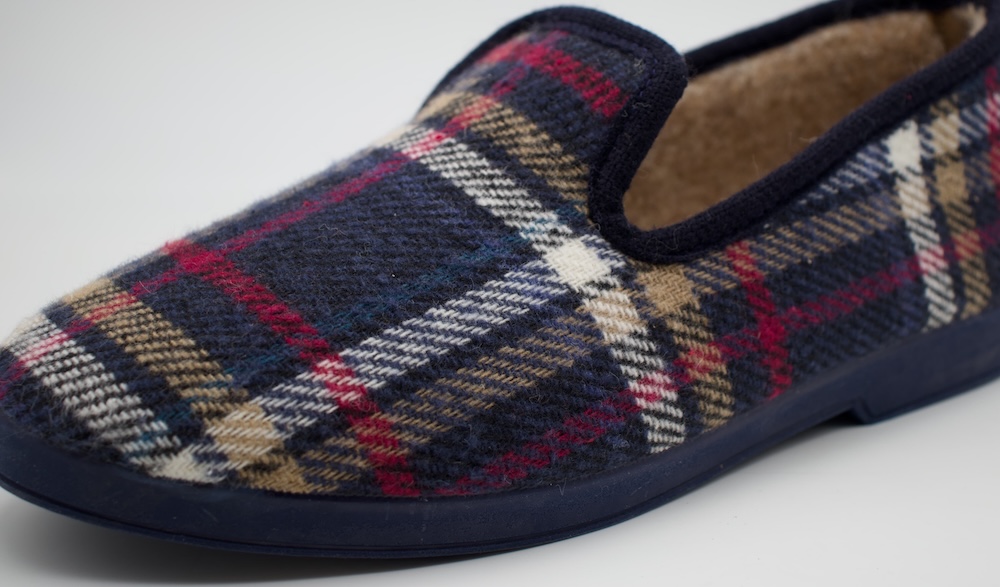 Zapatillas de Casa Hombrede cuadros azules | Pantuflas de Invierno Térmicas y Suaves