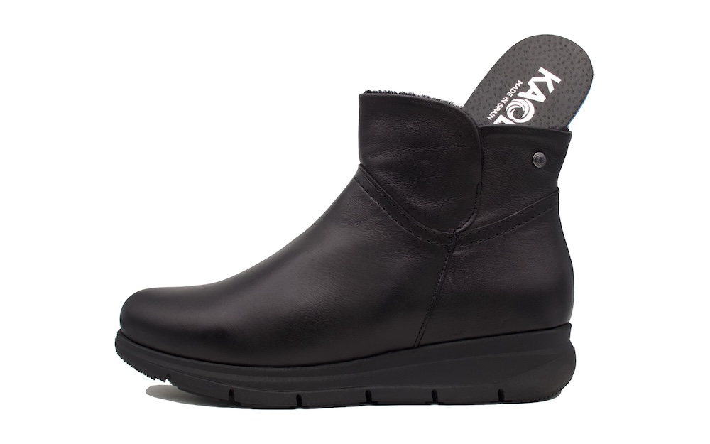 Botín Piel Negro Kaola | Cuña Cómoda