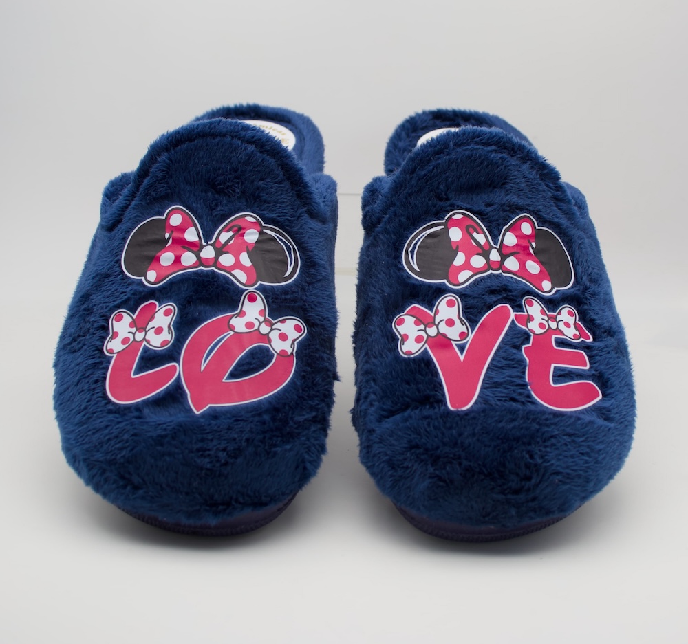 Zapatillas de casa pelo largo azul marino