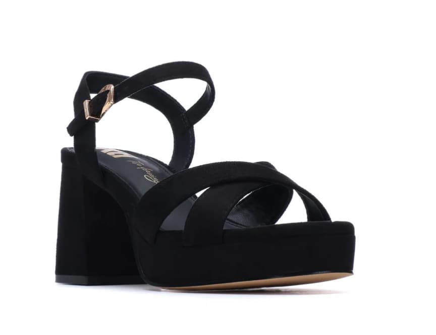 Sandalias de Fiesta Negras con Plataforma y Tacón Ancho | Modelo Xti 145288