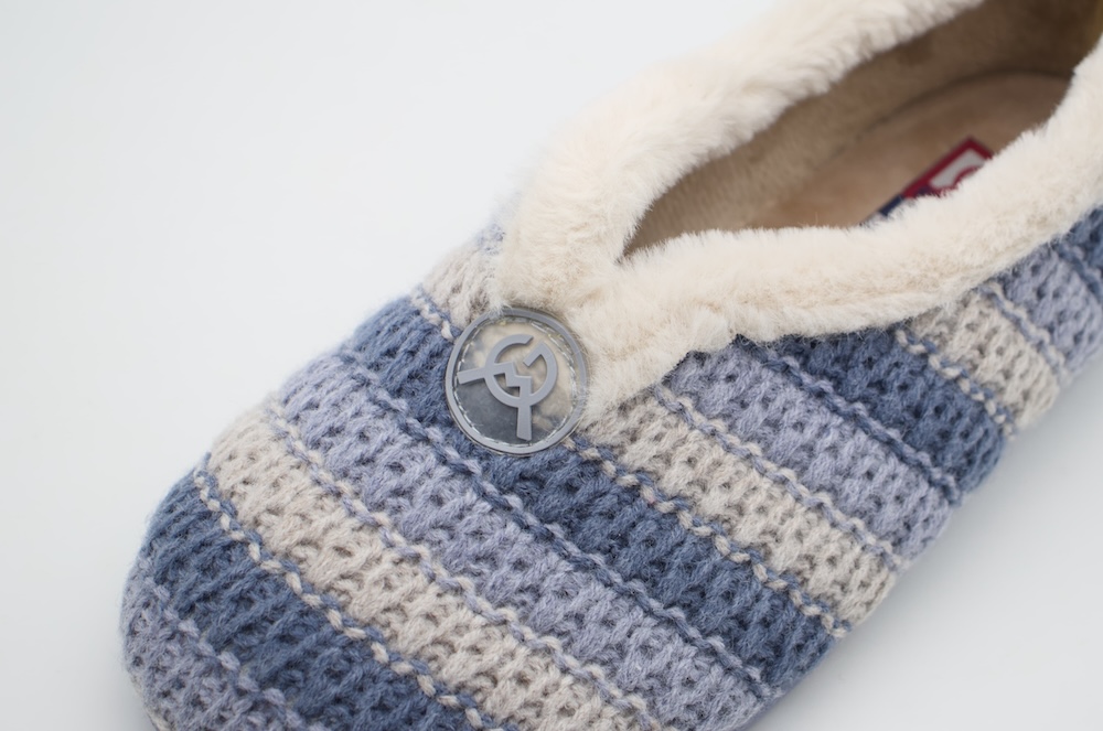 Zapatillas de Casa Crochet Rayas Azules | Plantilla confort | Alta Calidad