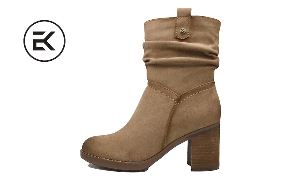 Botines de caña alta arrugada de estilo campero