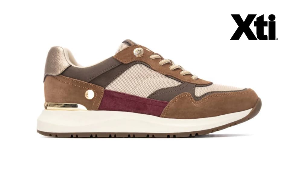 Deportiva corte casual Xti color taupe multicolor