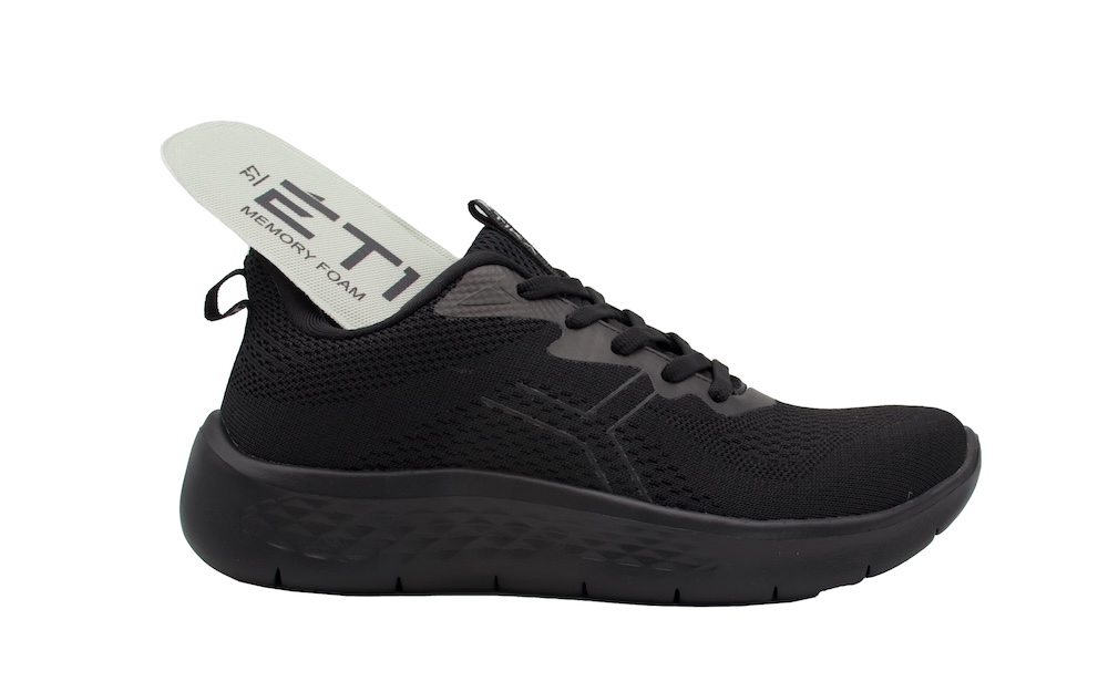 Deportivas negras con plantilla Memory Foam