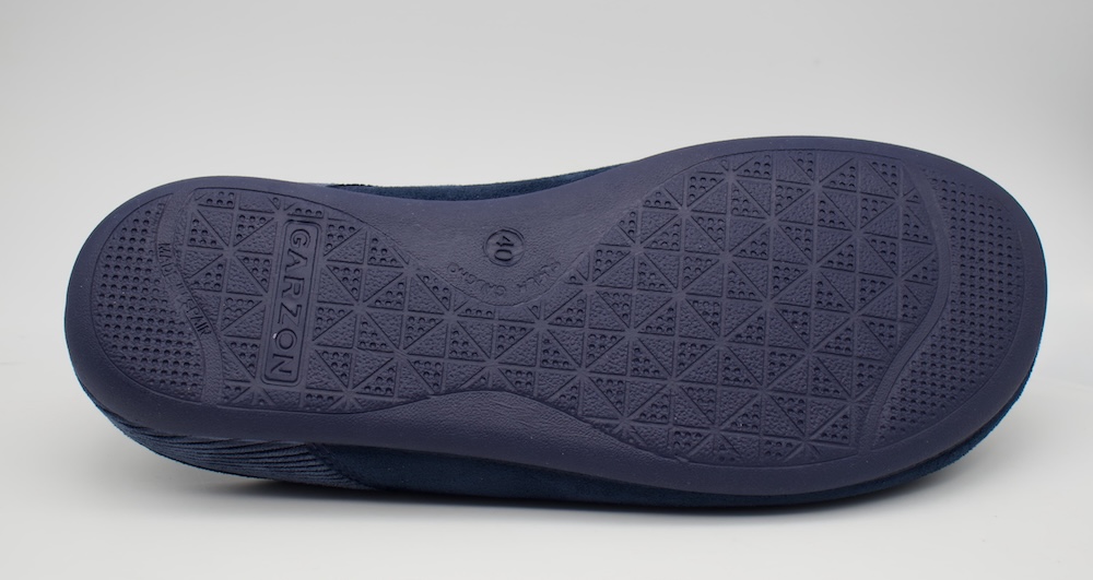 Zapatillas de Casa Garzón para Hombre | Azul Marino con Textura de Pana y Suela de Goma