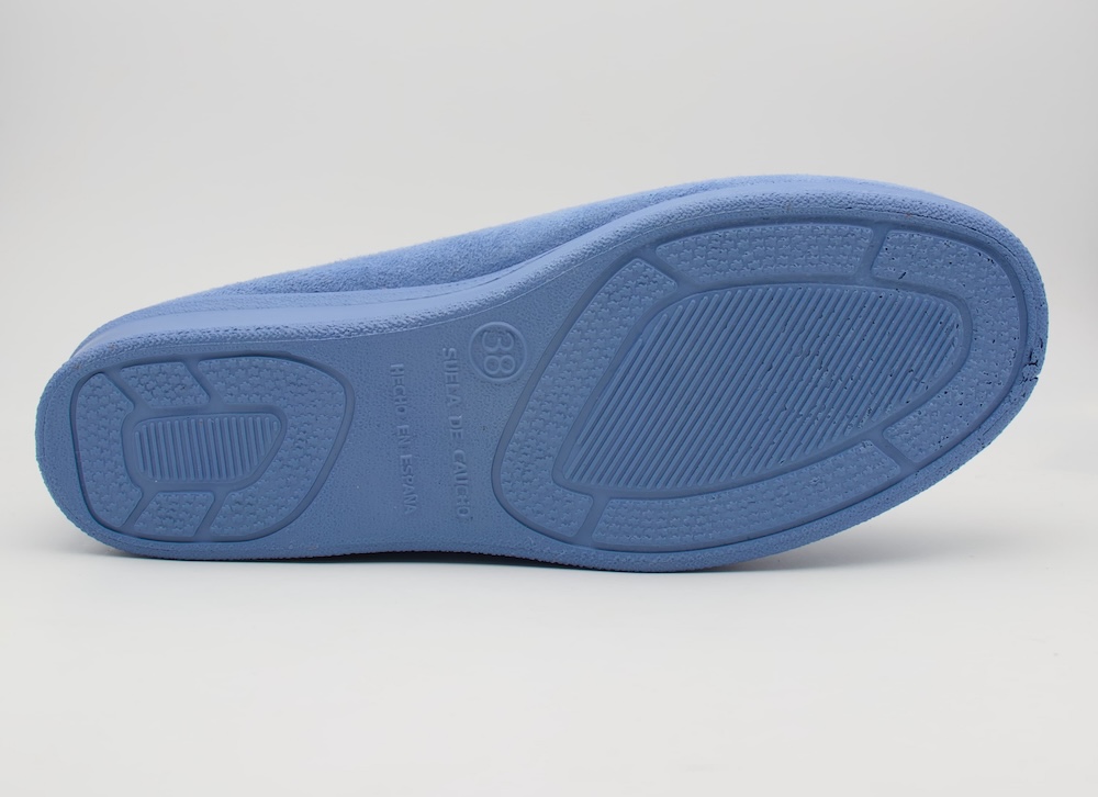 Zapatillas de Casa Azules Mujer - Pantuflas Bordado Floral - Hechas en España