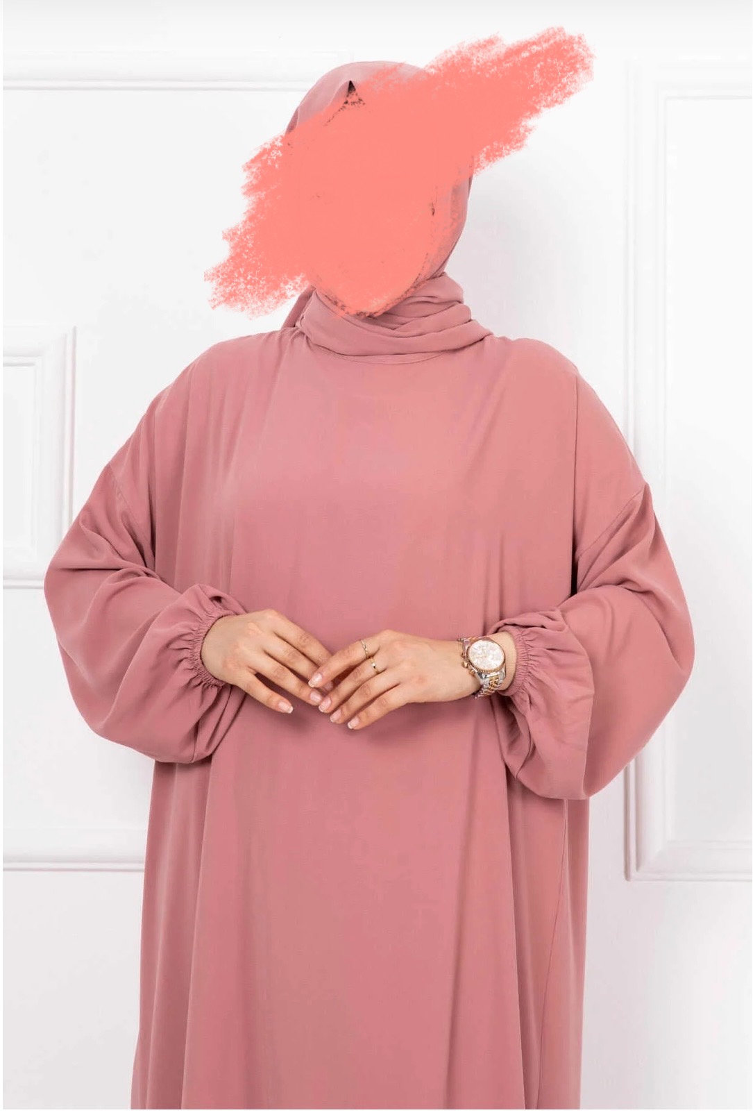 Abaya hijab intérieur Niya rose
