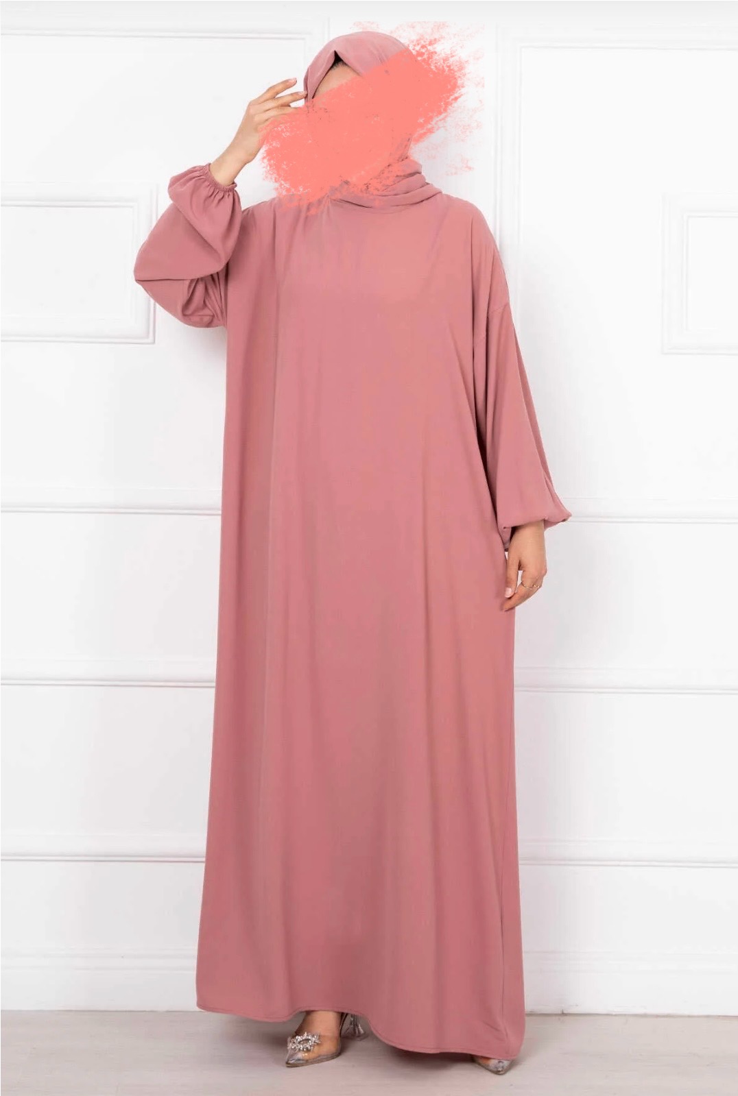 Abaya hijab intérieur Niya rose