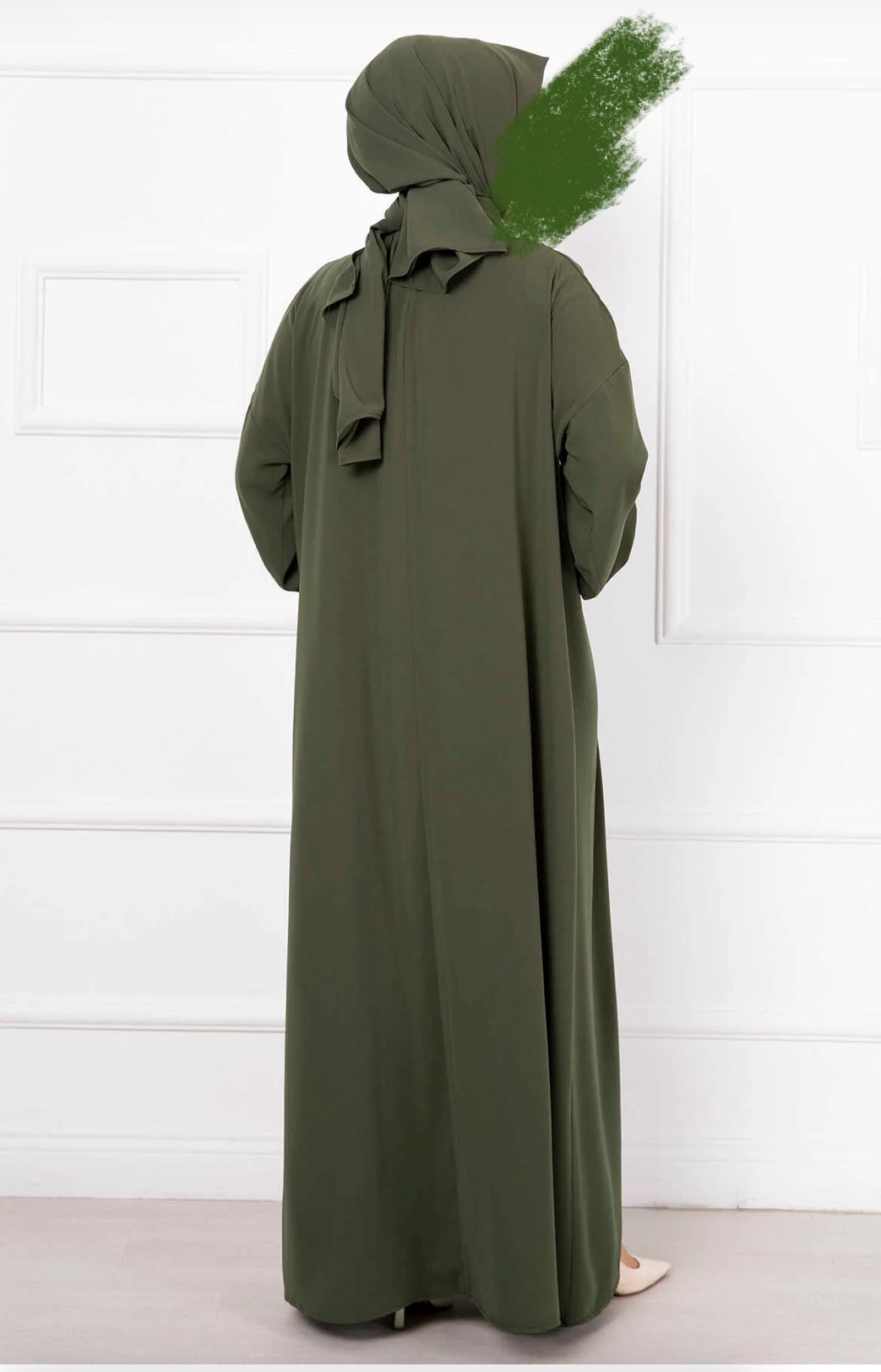 Abaya hijab intégré Niya kaki 