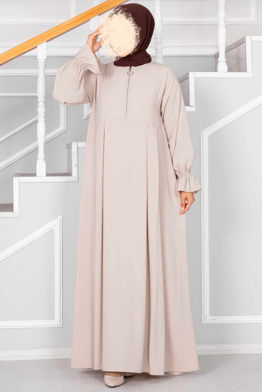 Abaya d’allaitement Rina beige 