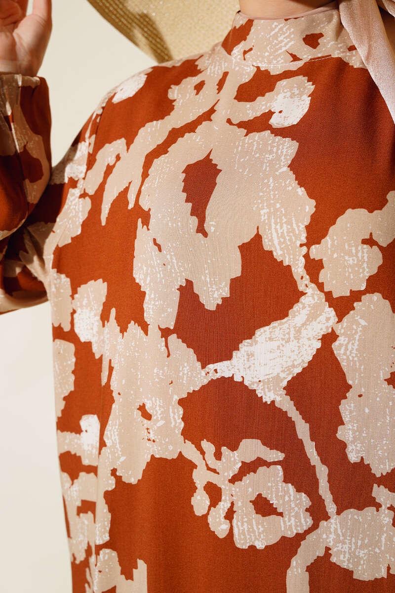 Robe longue d’été ☀️ Hadaya beige/rouille 