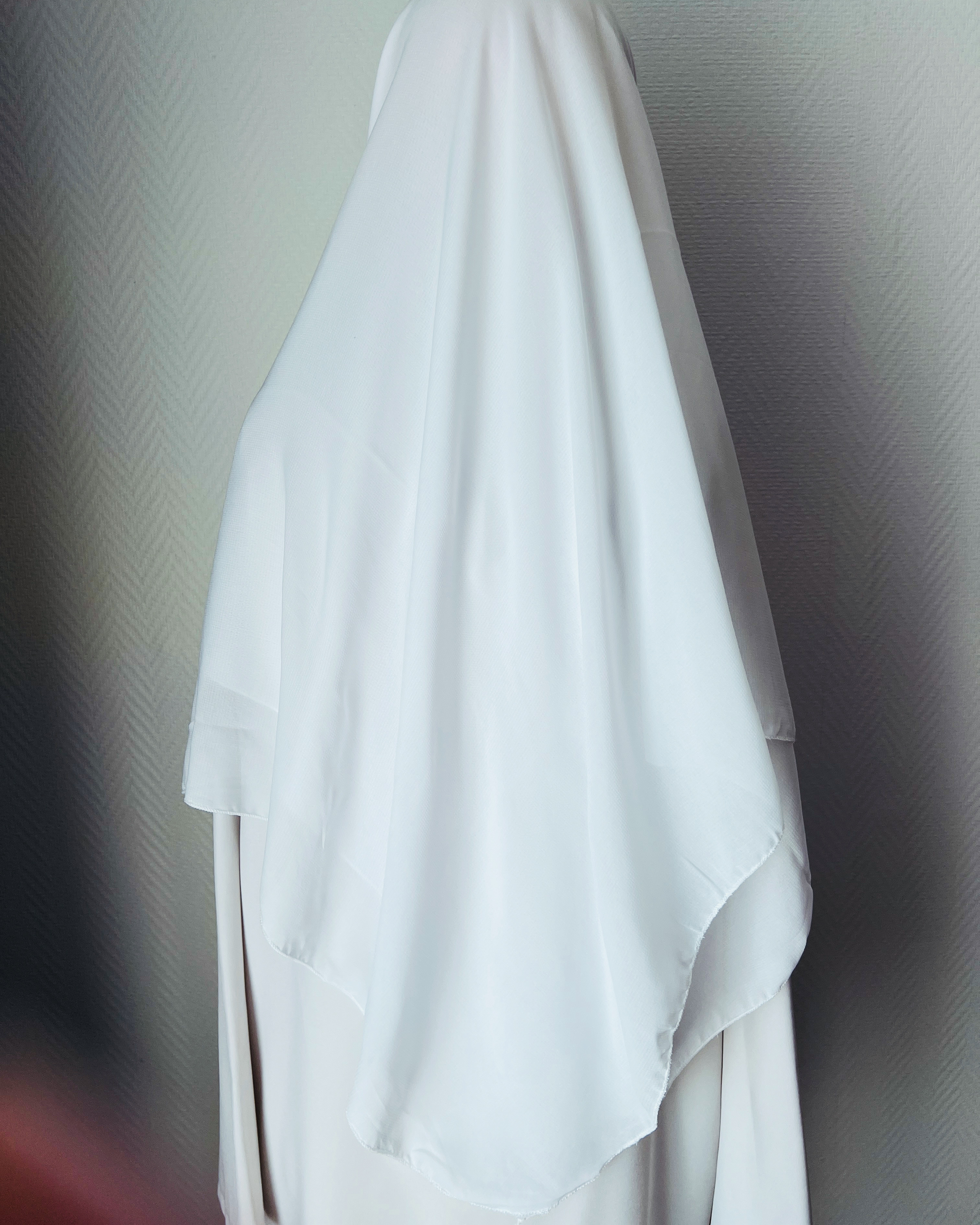 Hijab carré maxi en mousseline blanc