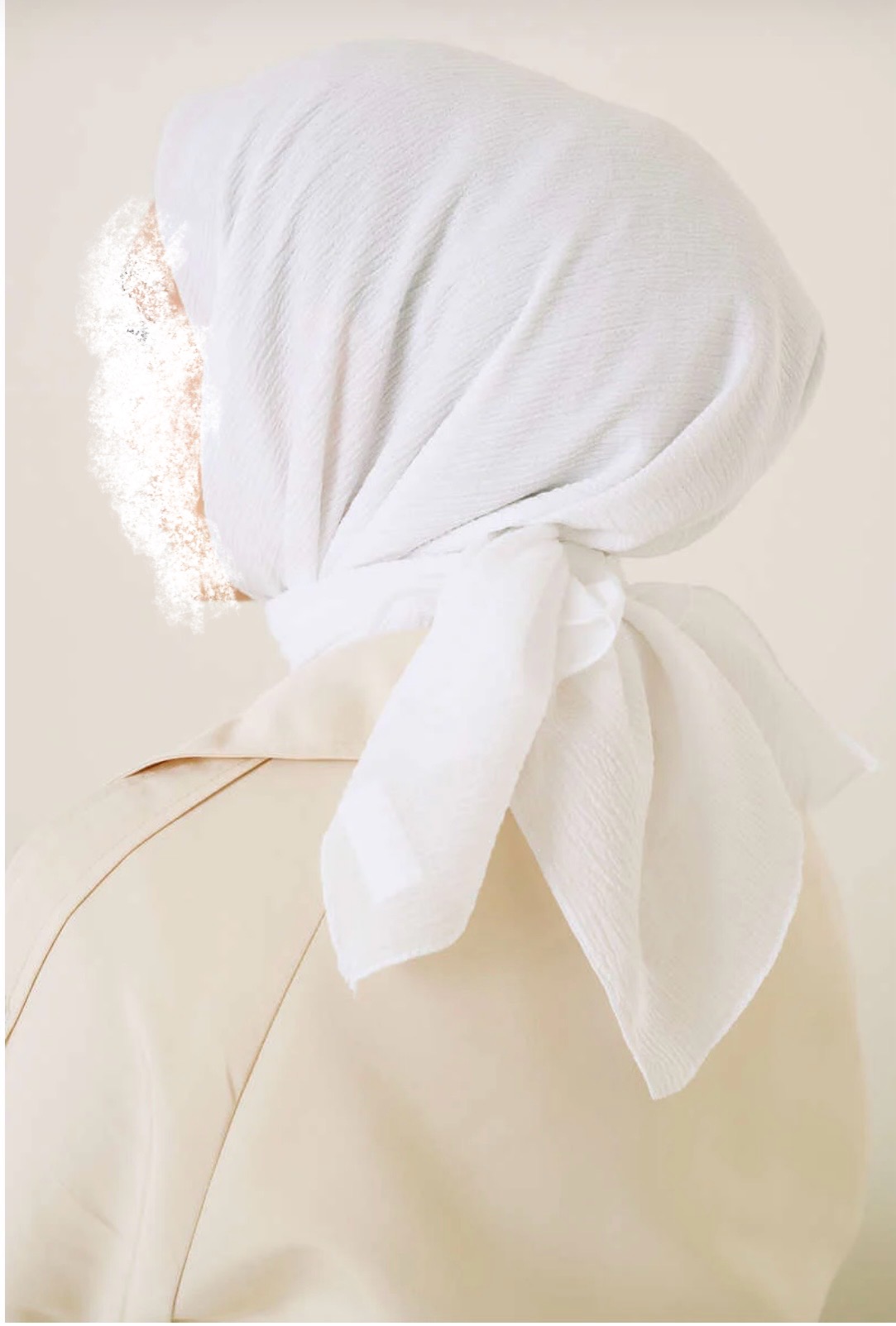 Hijab carré en vison blanc 