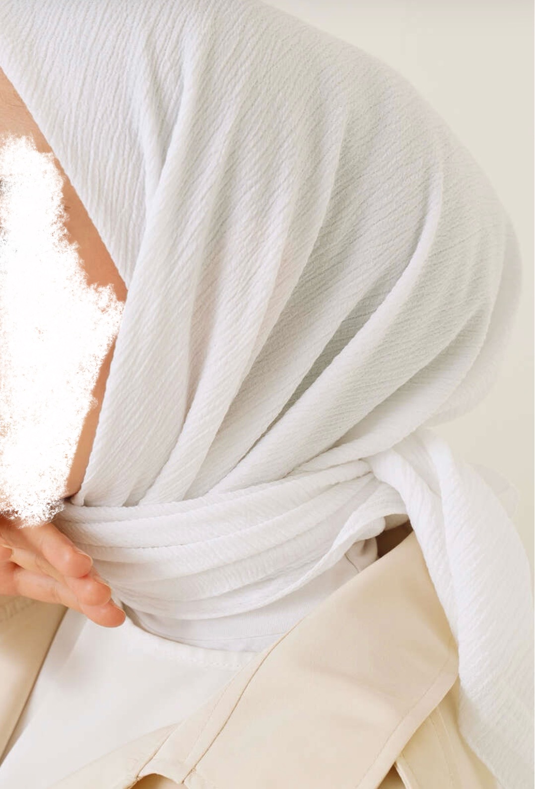 Hijab carré en vison blanc 