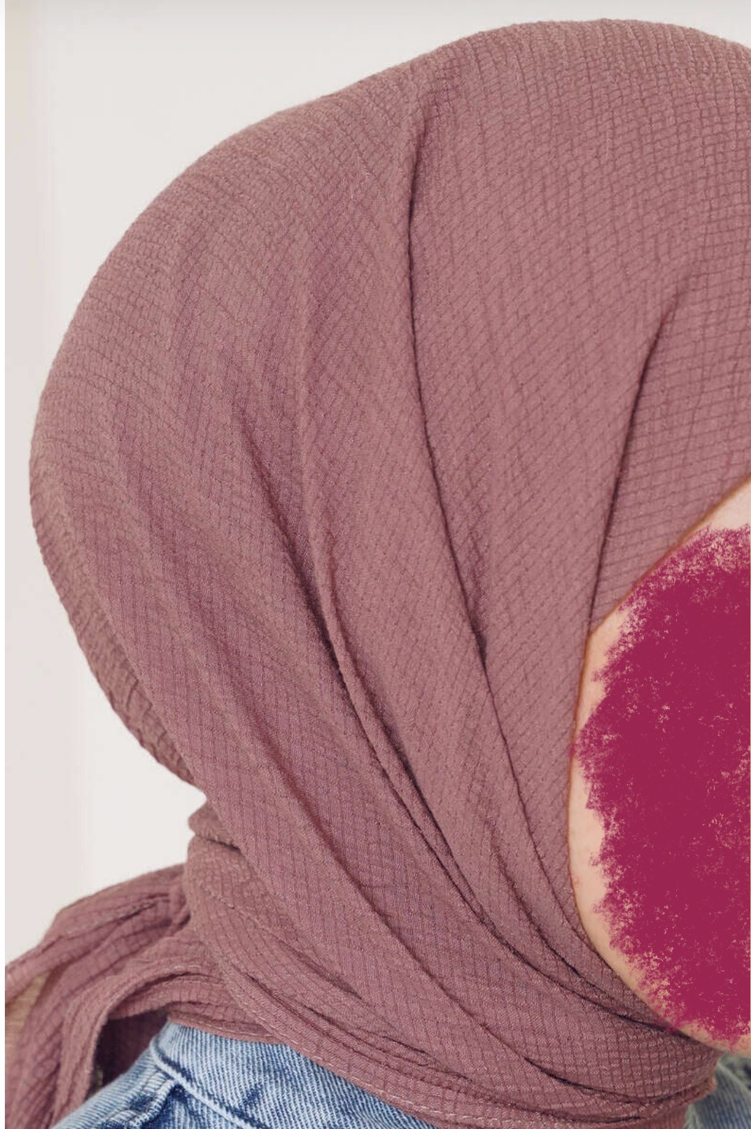 Hijab carré en vison framboise 