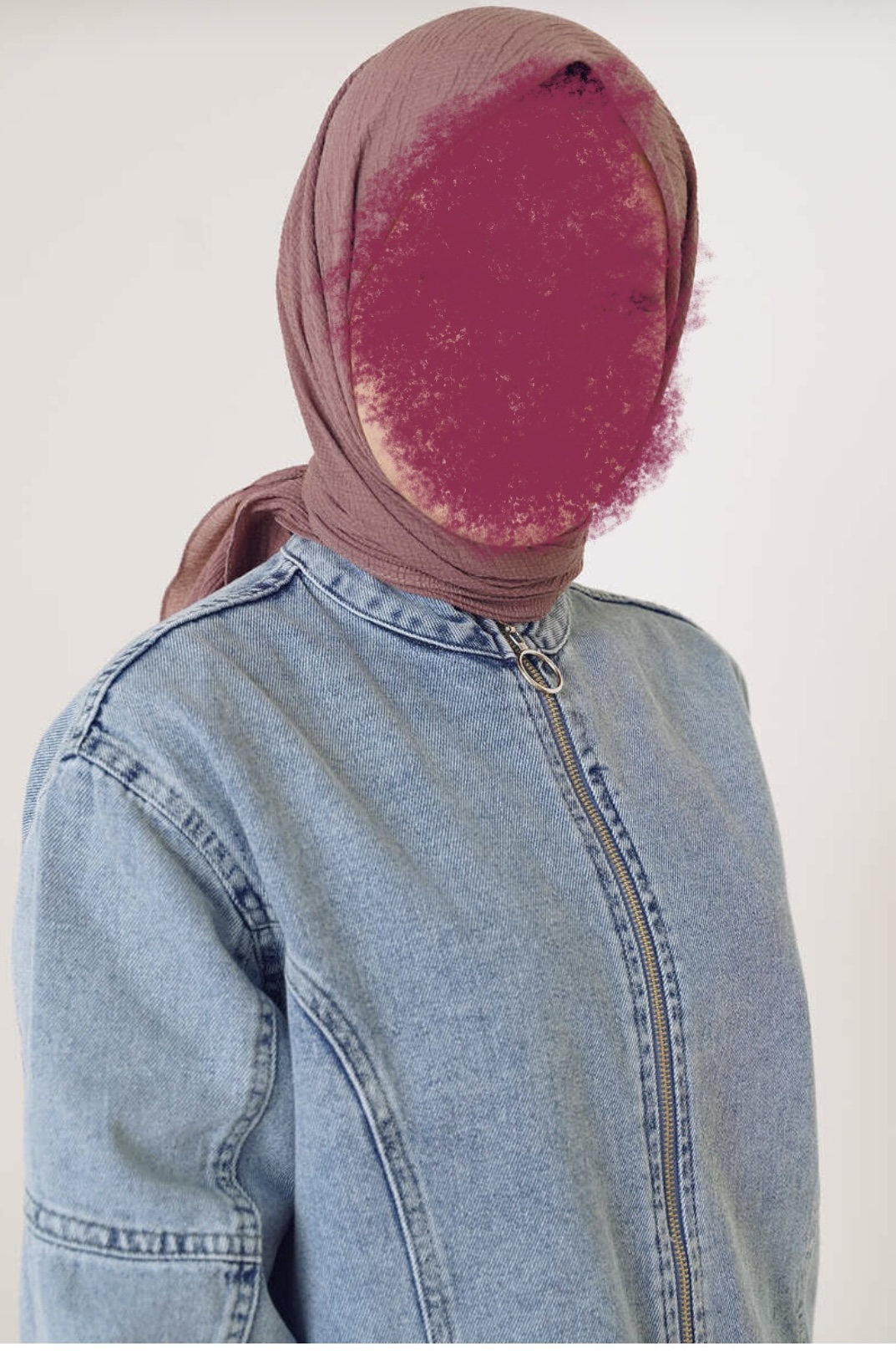 Hijab carré en vison framboise 