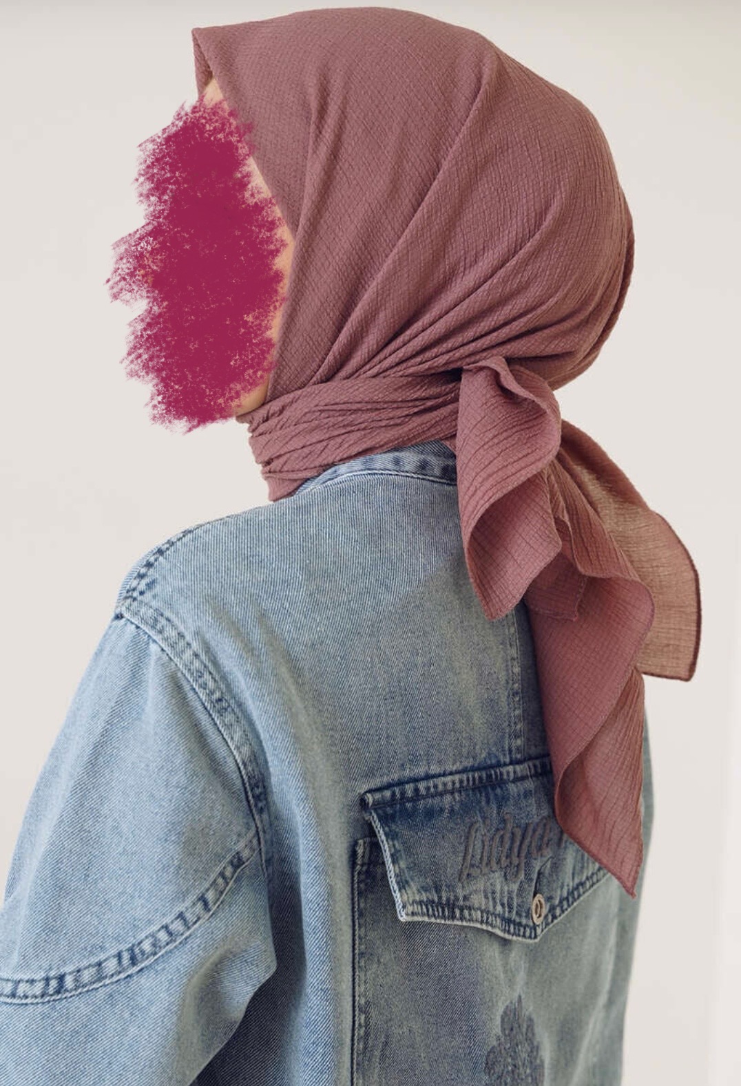 Hijab carré en vison framboise 