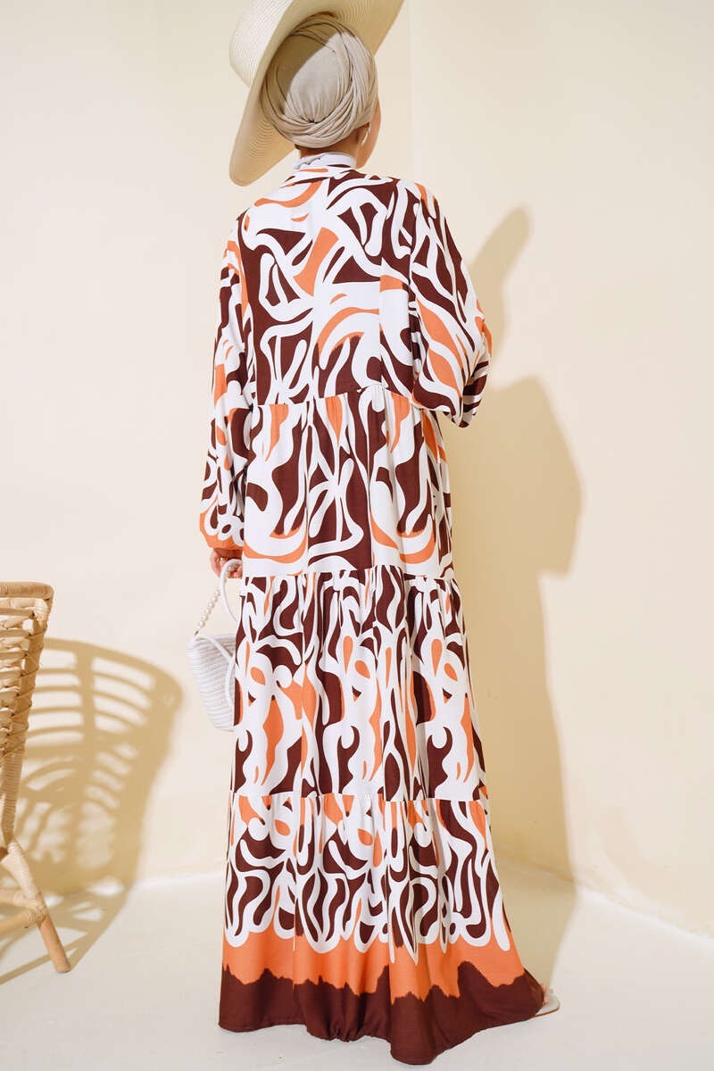 Robe longue d’été ☀️ Hadaya blanc/bordeaux/corail