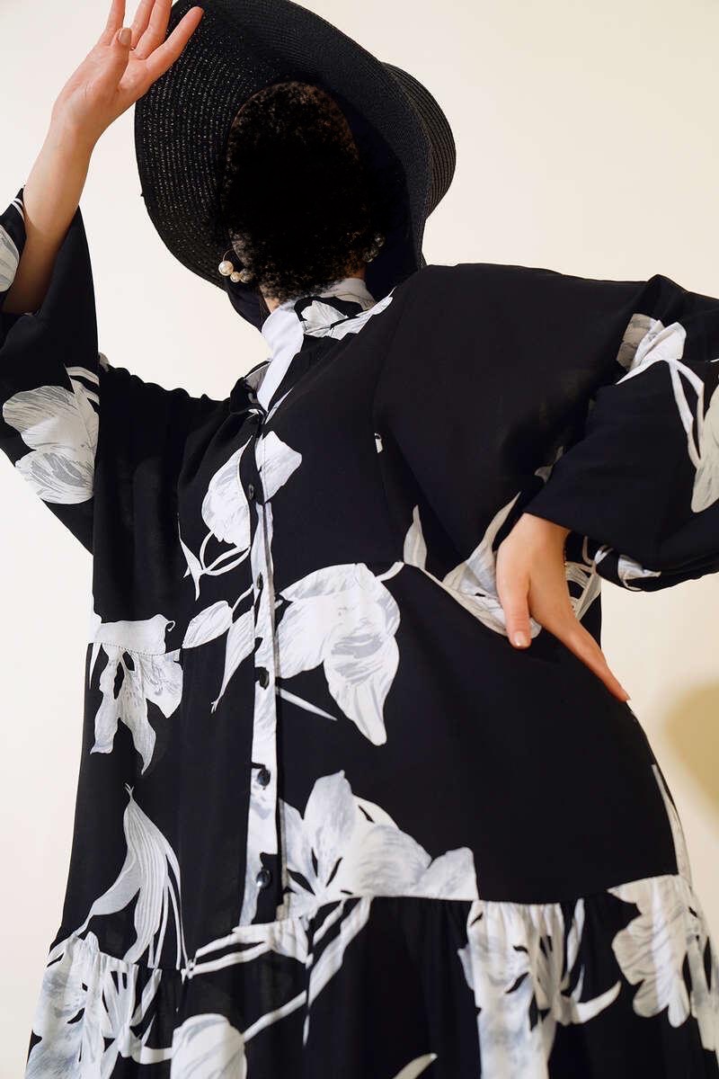 Robe longue d’été ☀️ Hadaya noir/blanc