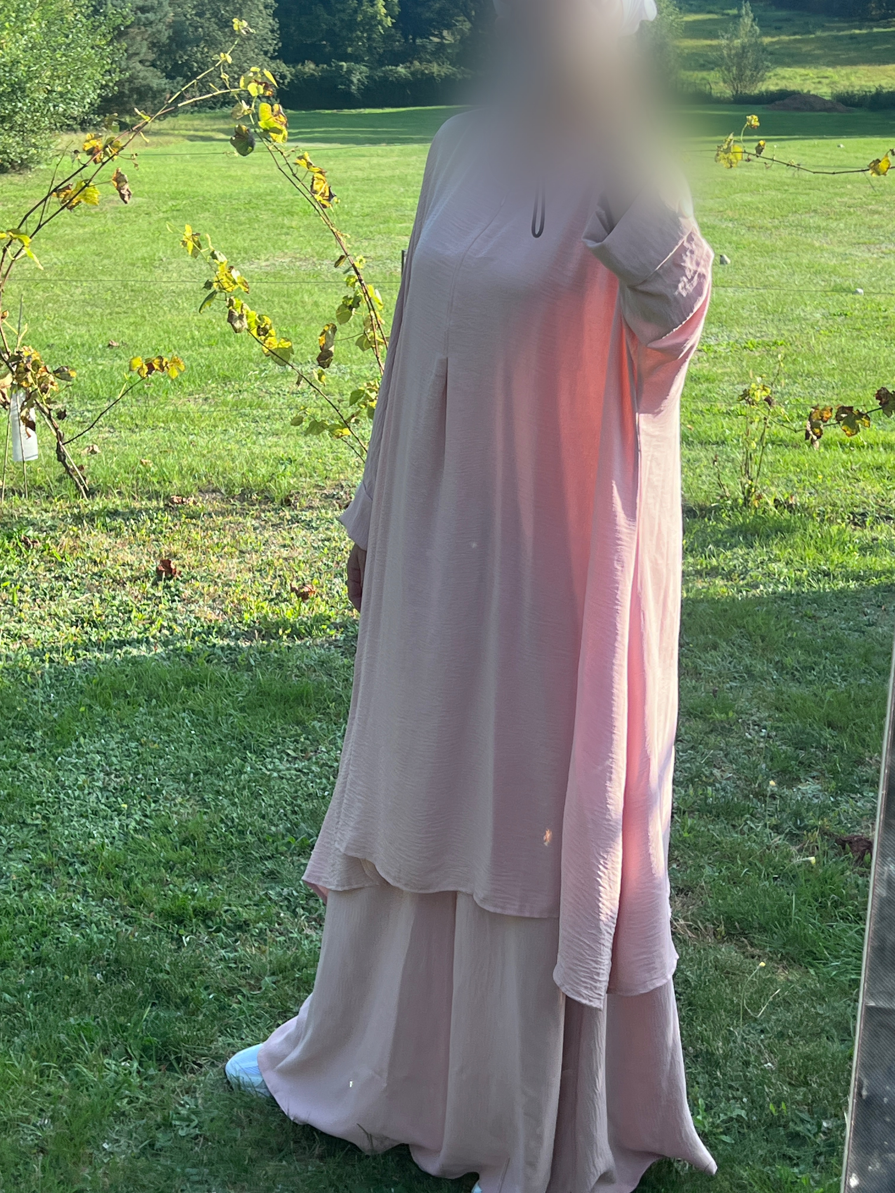 Ensemble tunique/jupe Raja rose