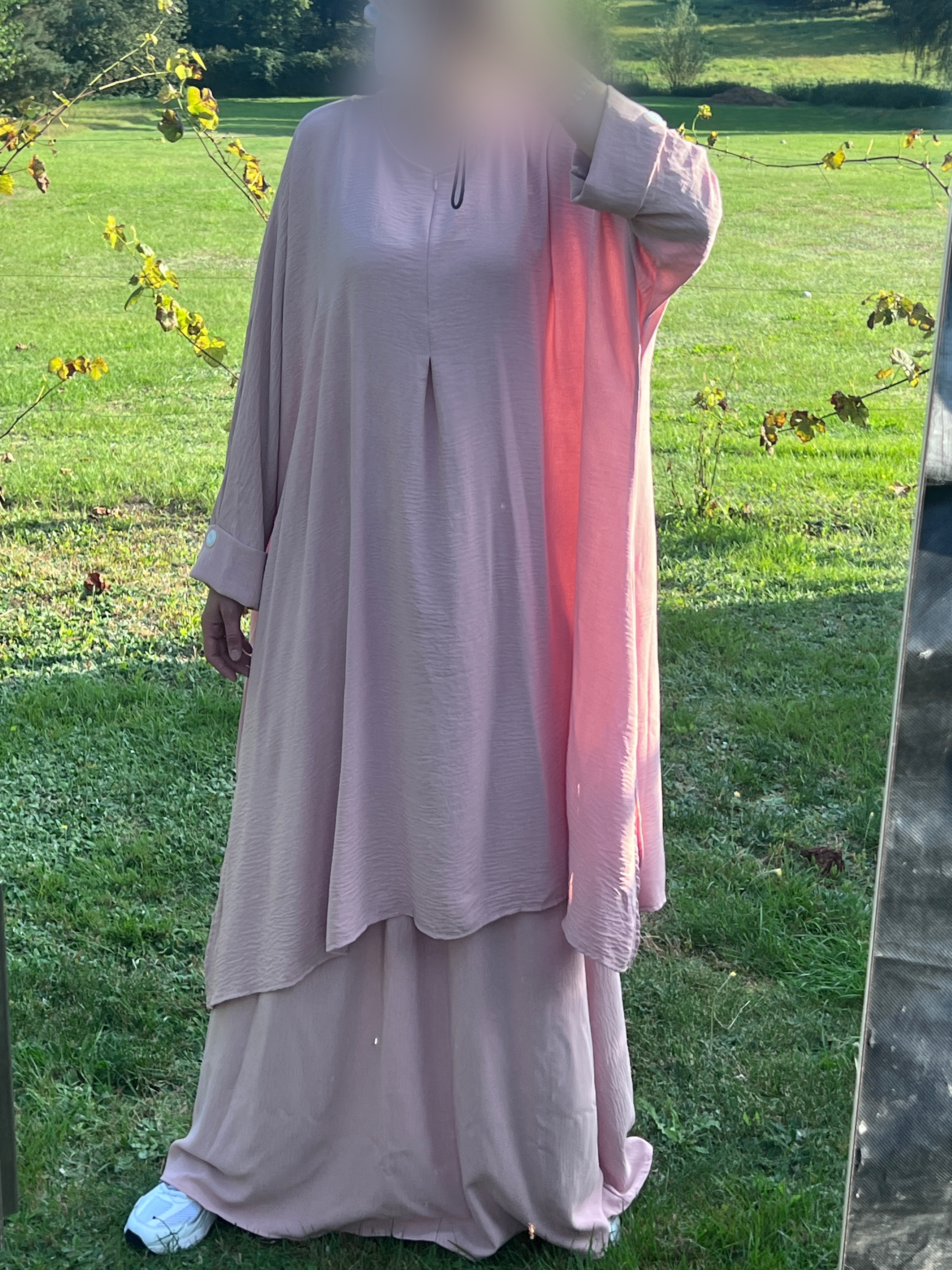 Ensemble tunique/jupe Raja rose