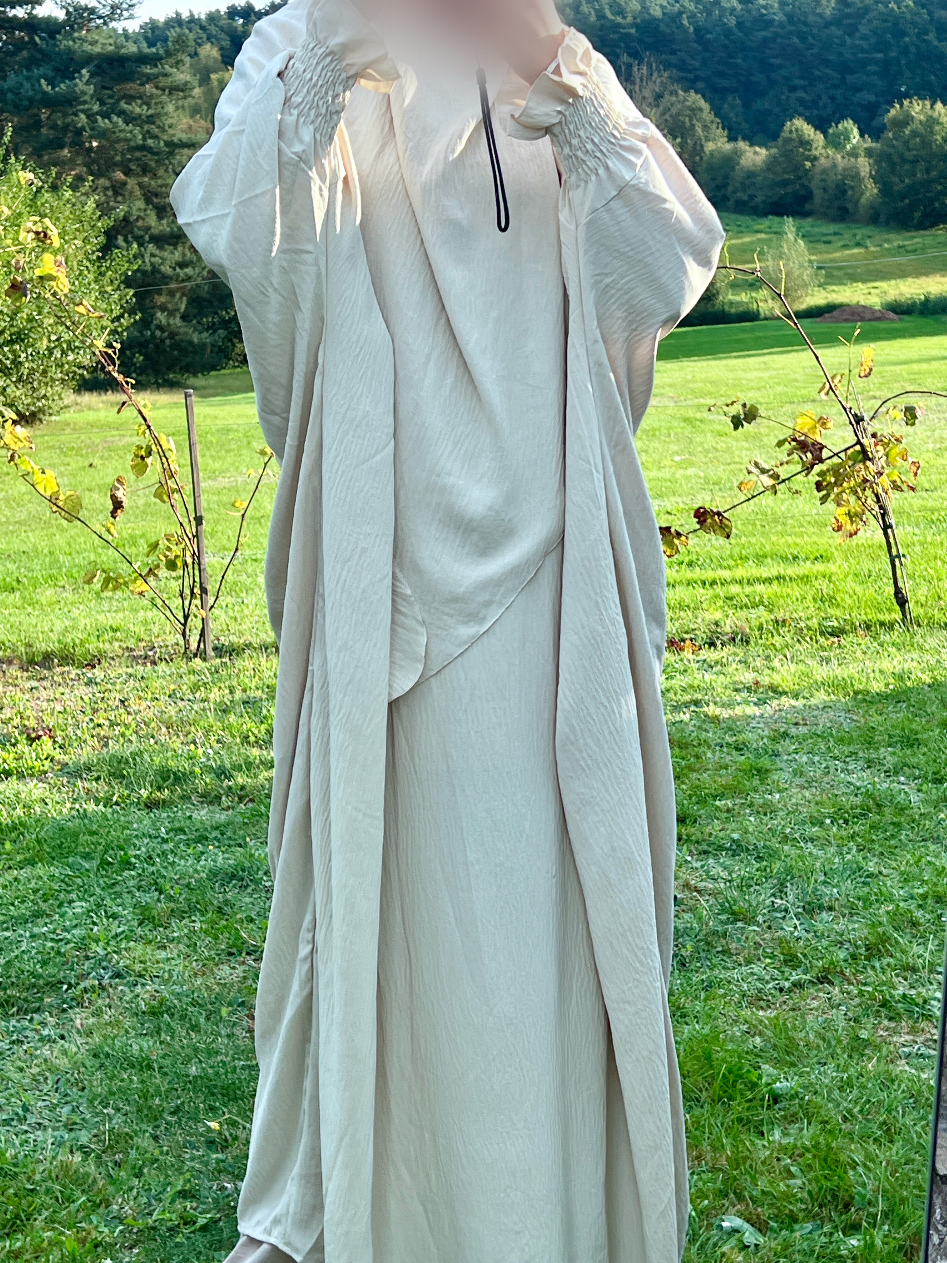 Abaya/Khimar double voile Lia beige