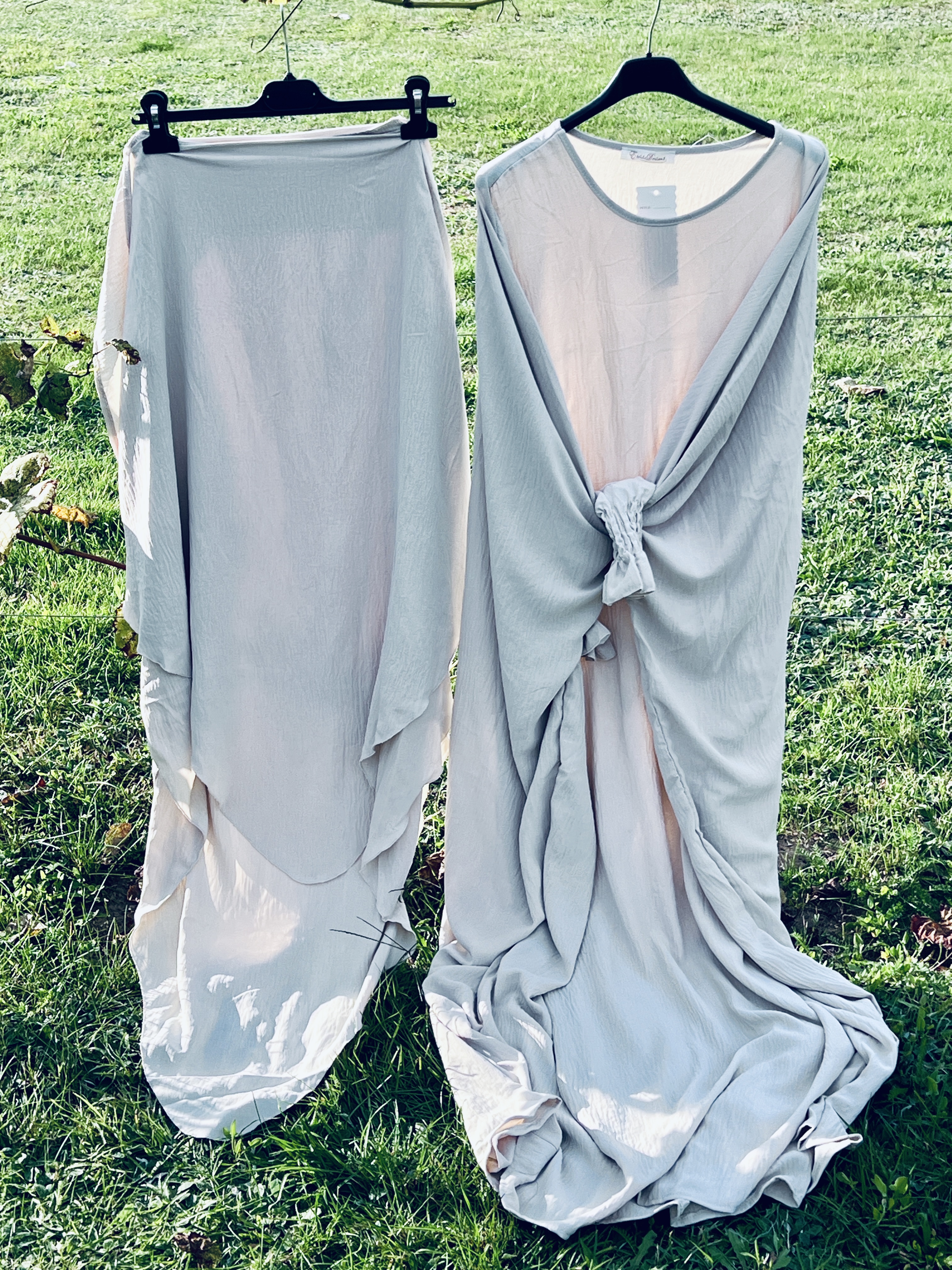 Abaya/Khimar double voile Lia beige 