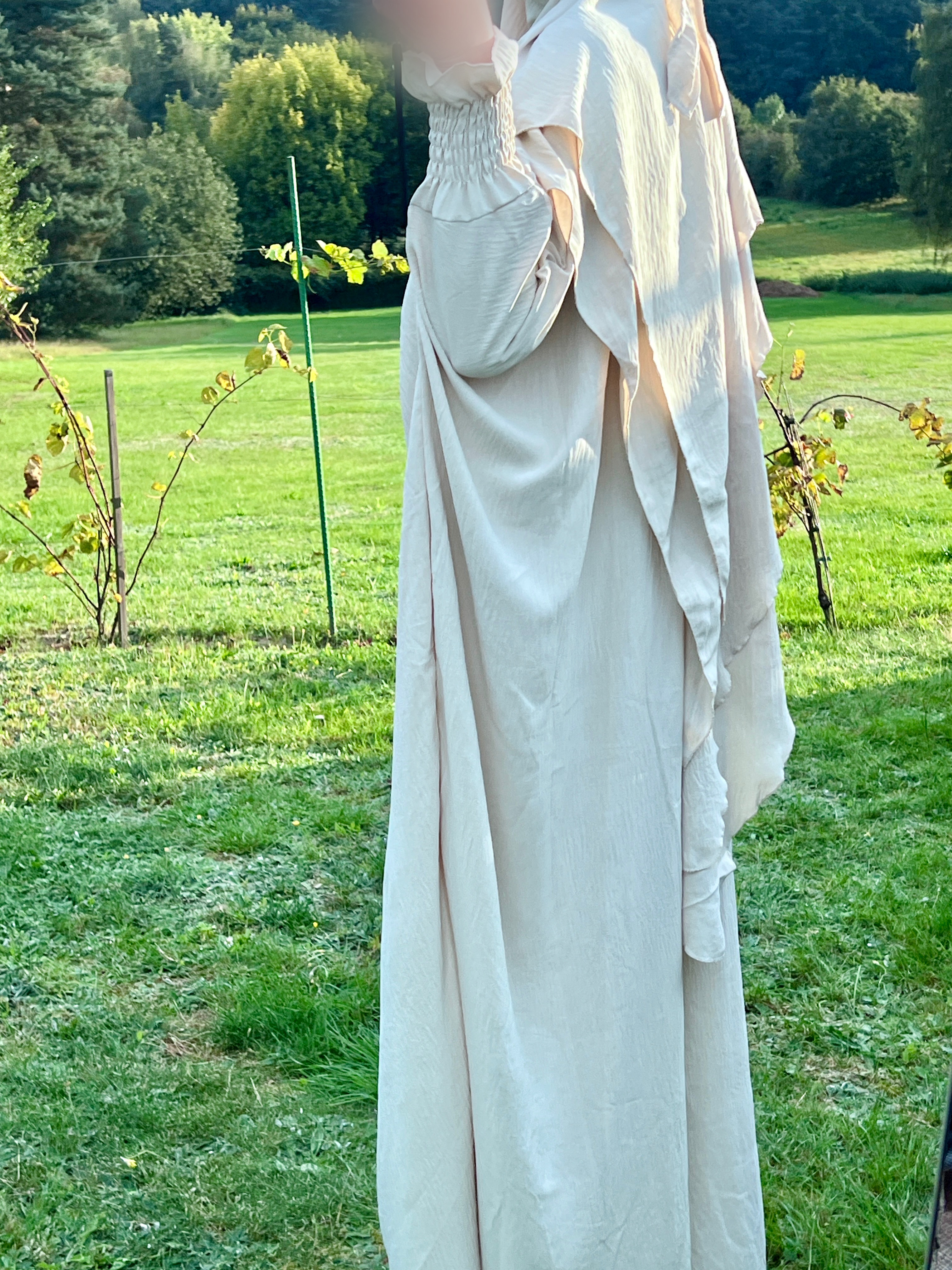 Abaya/Khimar double voile Lia beige 