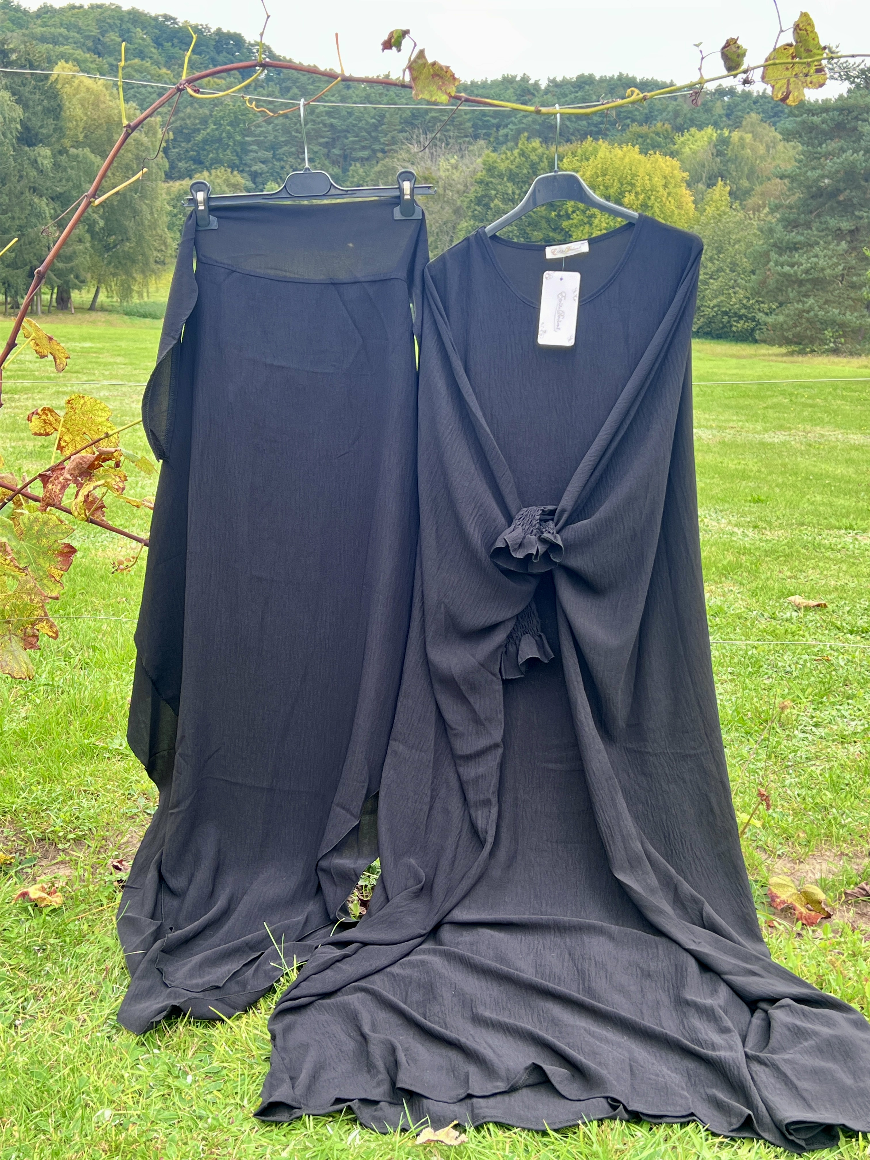 Abaya/Khimar double voile Lia noir