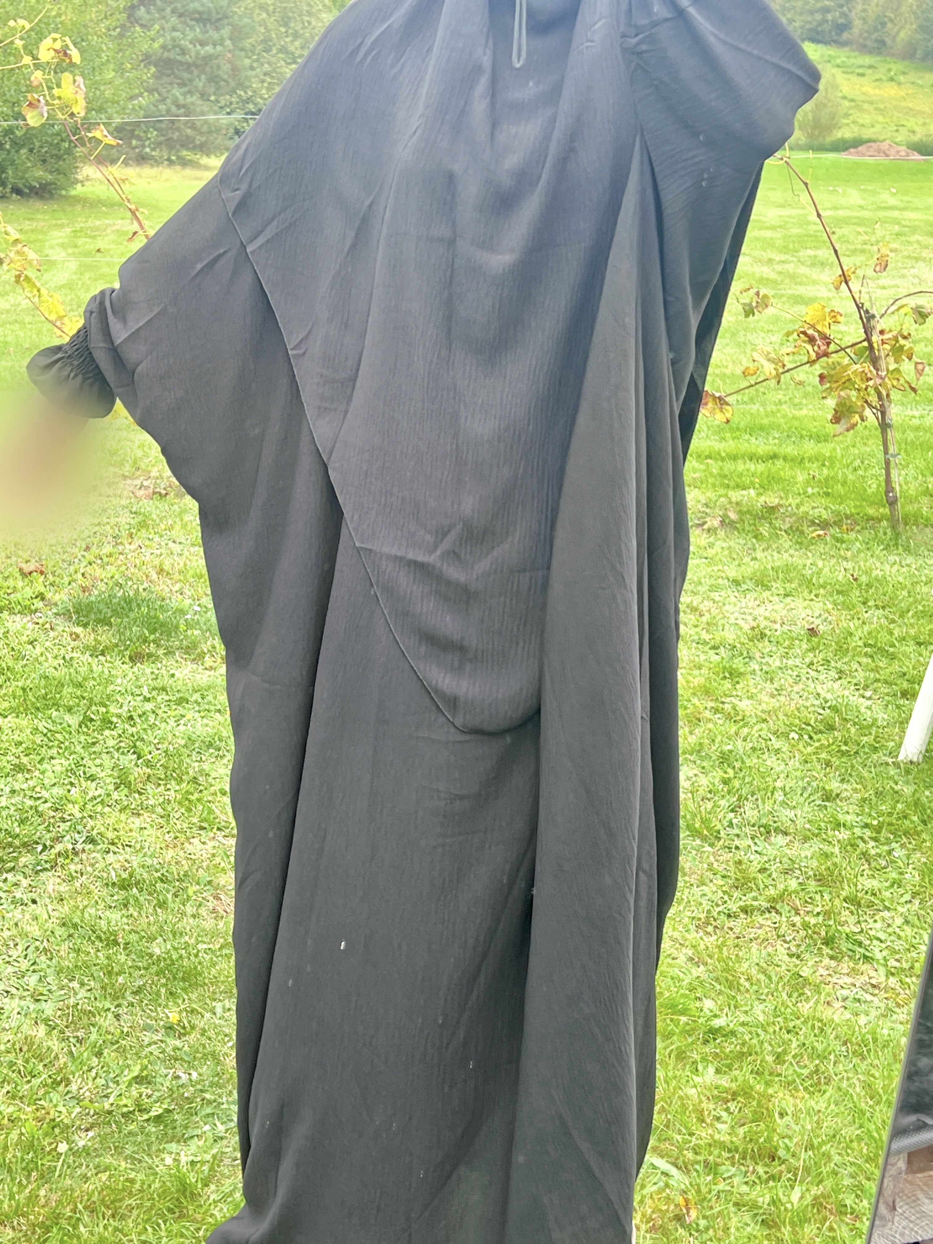Abaya/Khimar double voile Lia noir