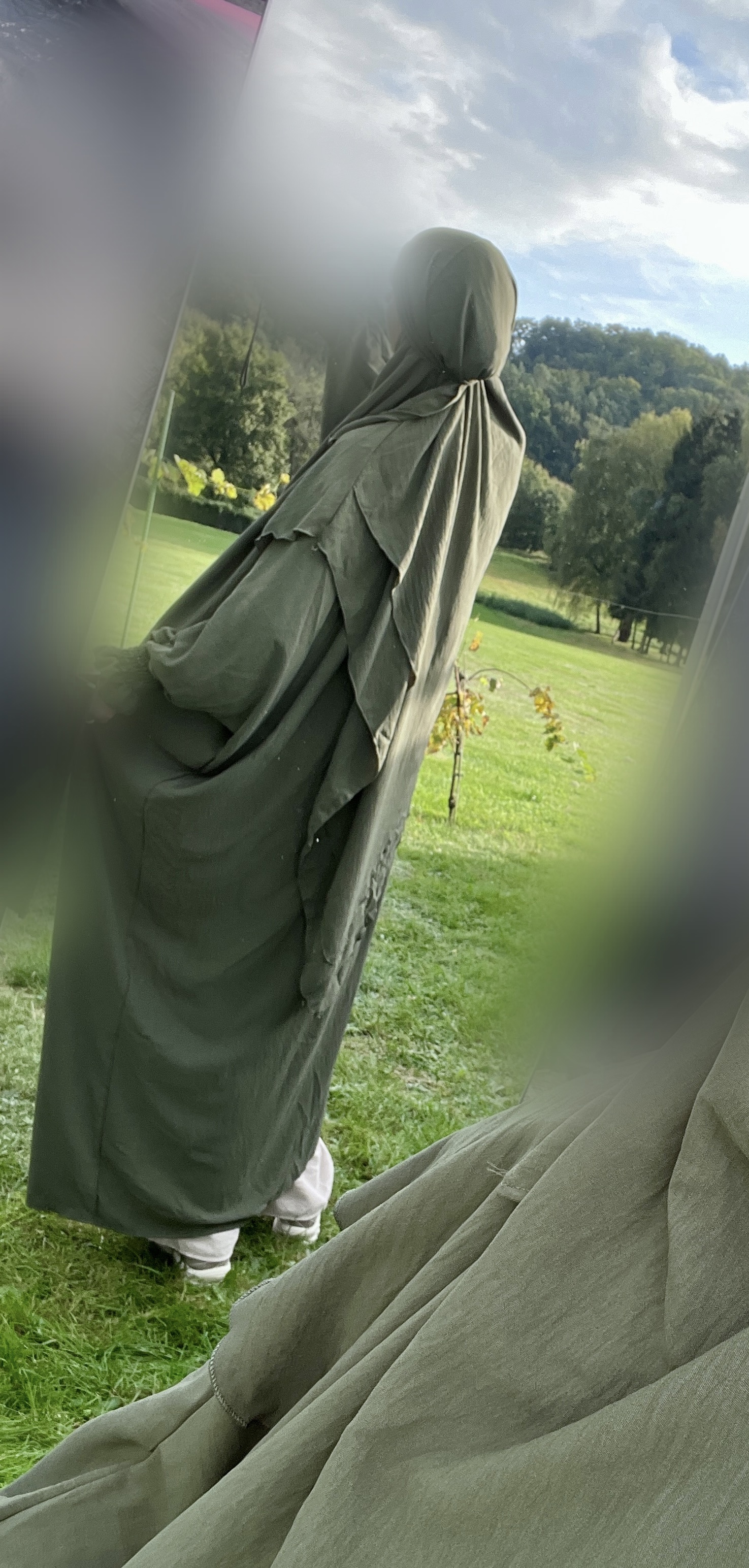 Abaya/Khimar double voile Lia kaki