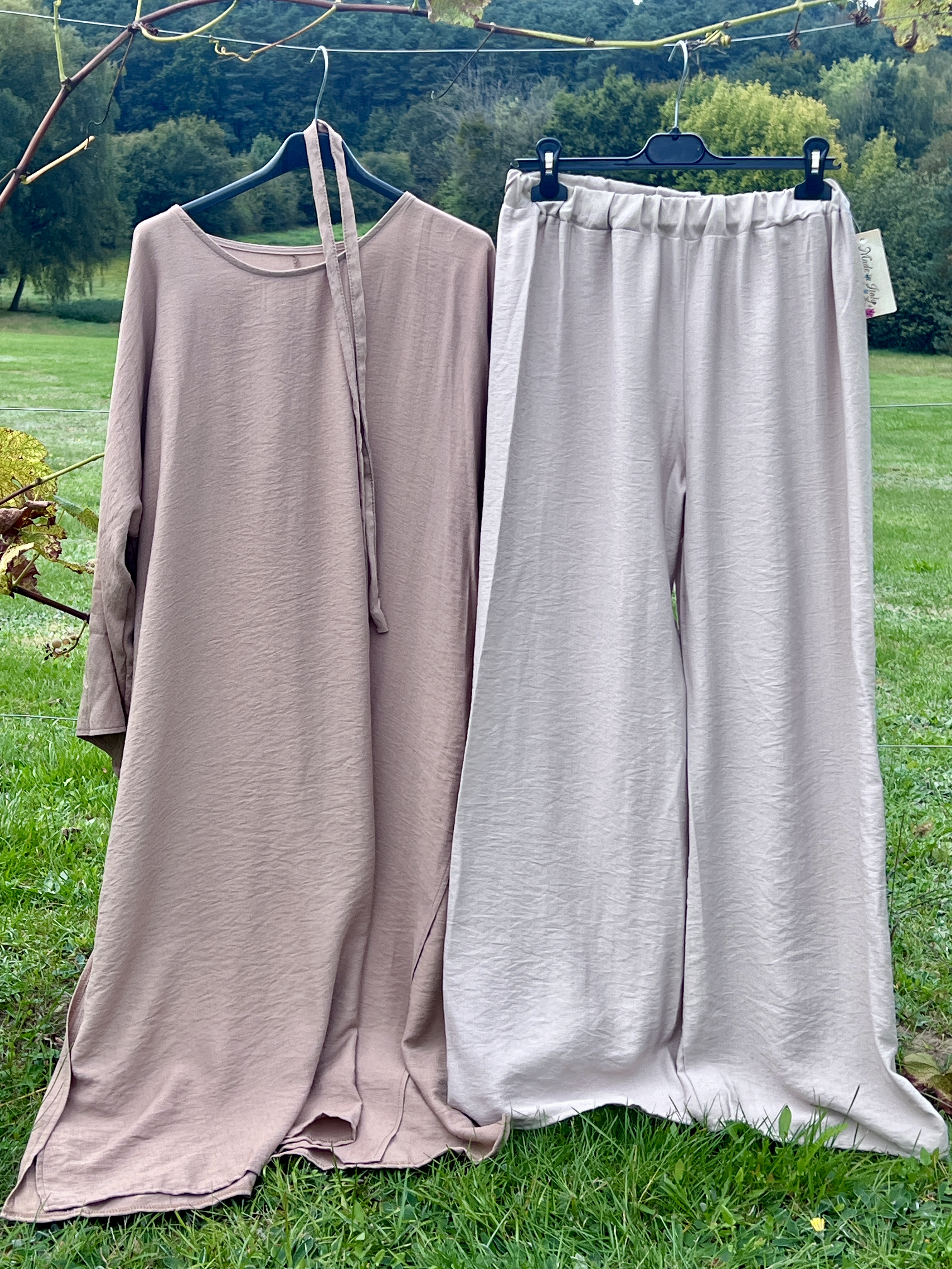 Ensemble Salima beige foncé/beige