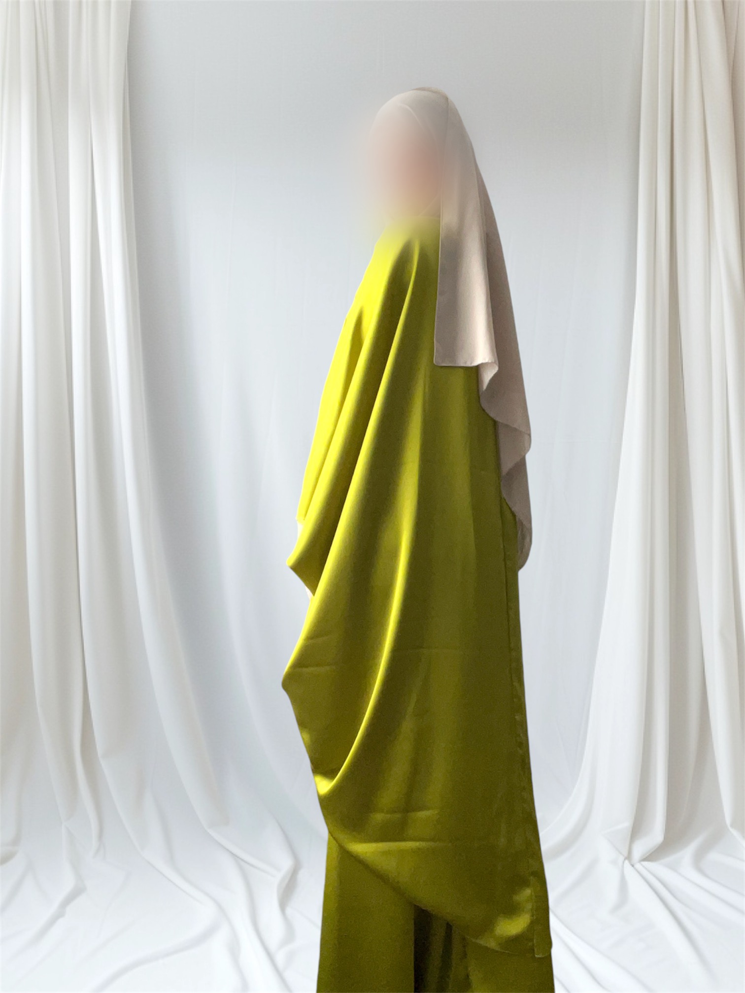 Ensemble satiné Nour vert pomme 