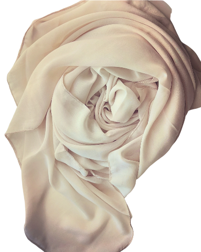 Hijab carré maxi en mousseline beige