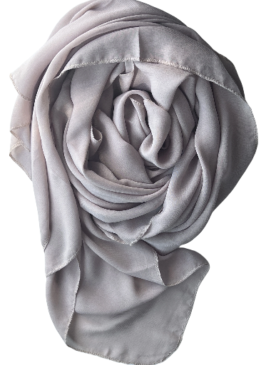 Hijab carré maxi en mousseline café 