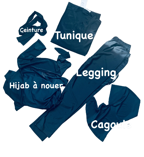 Burkini 💦 Zineb 4 pièces noir 