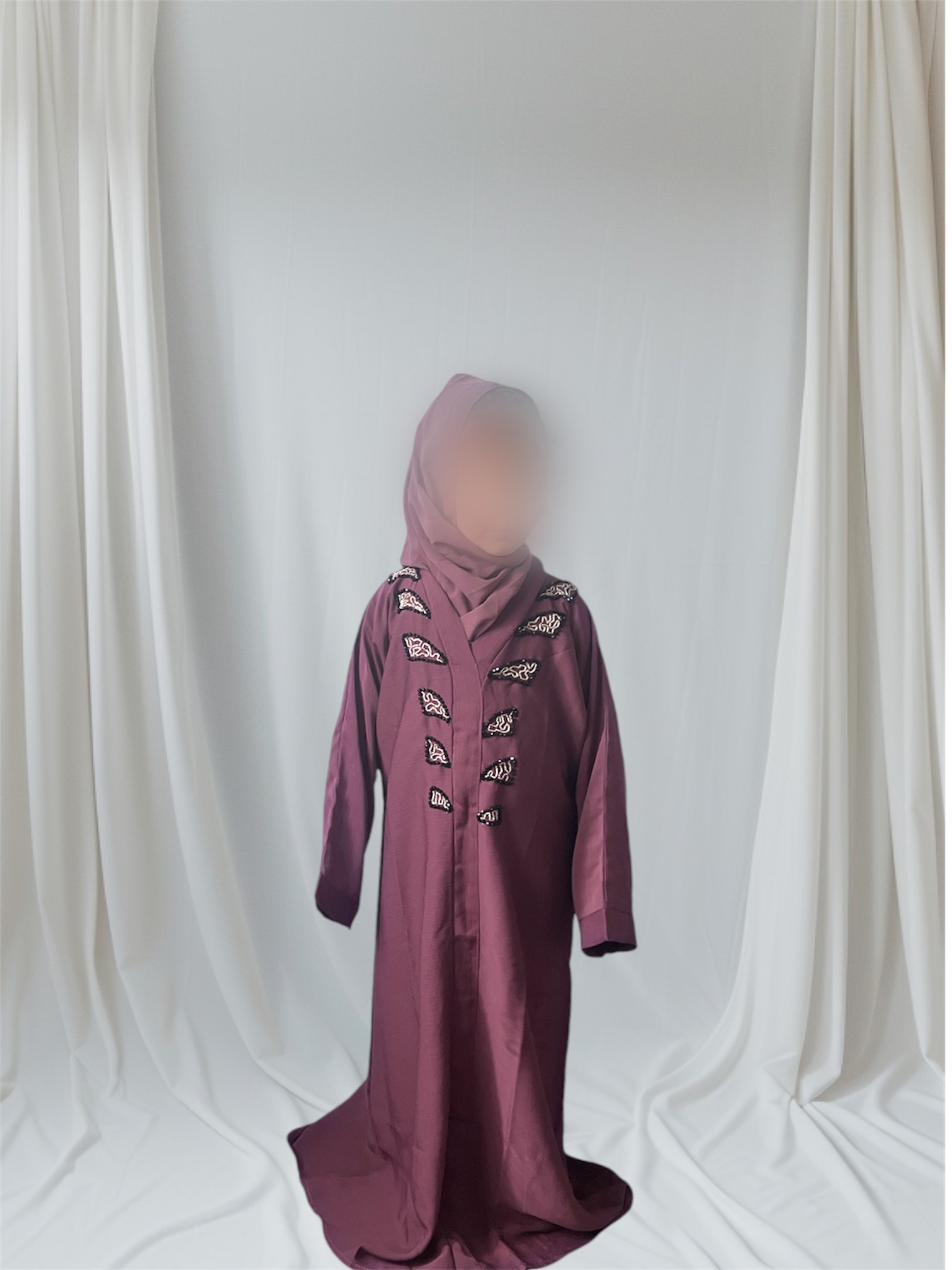 Abaya/hijab Nora framboise 