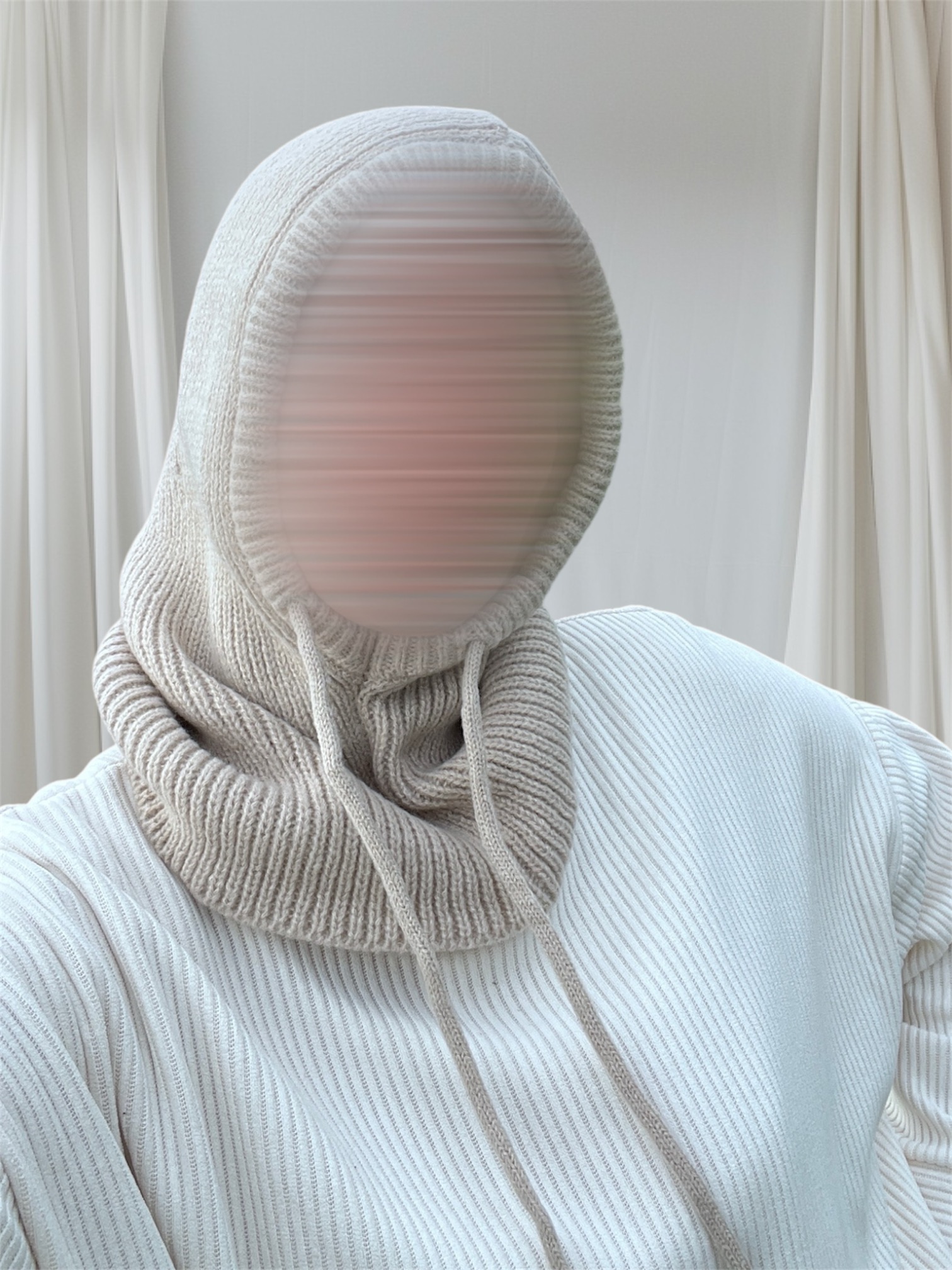 Cagoule côtelée Beige