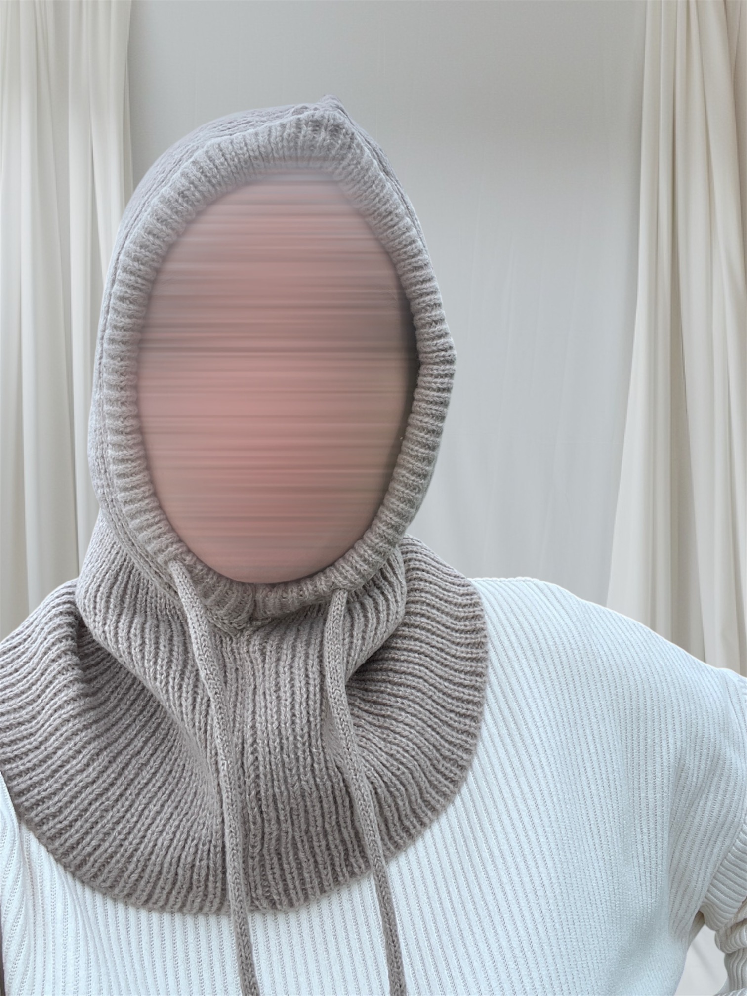 Cagoule côtelée Taupe 