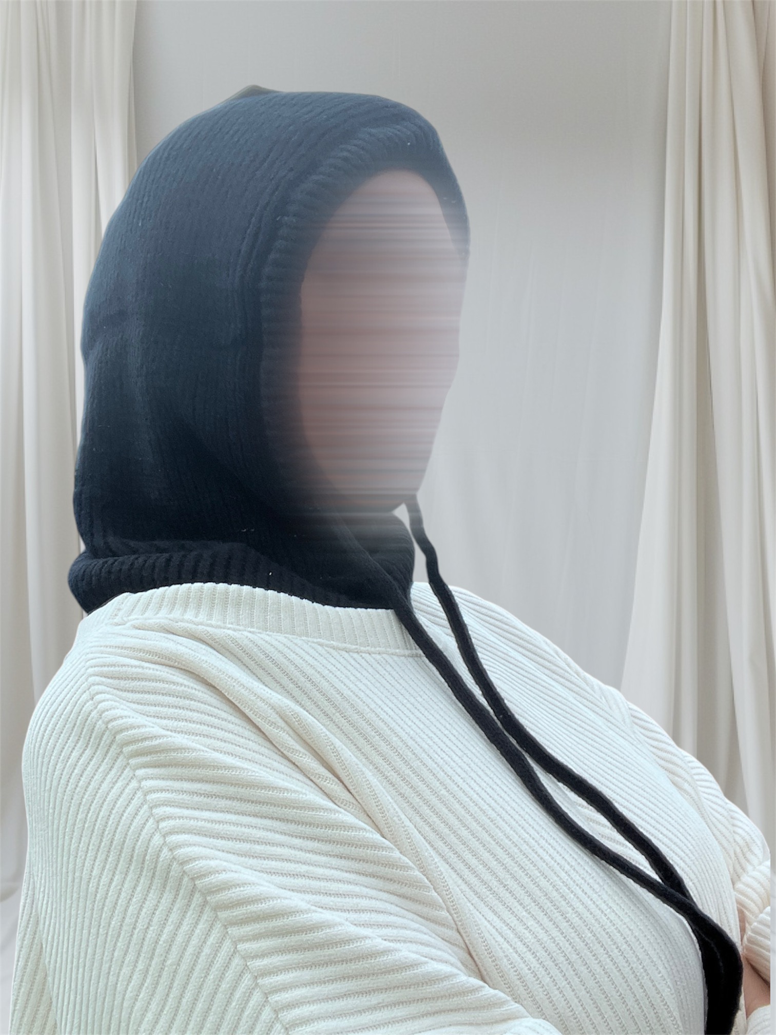 Cagoule côtelée Noir