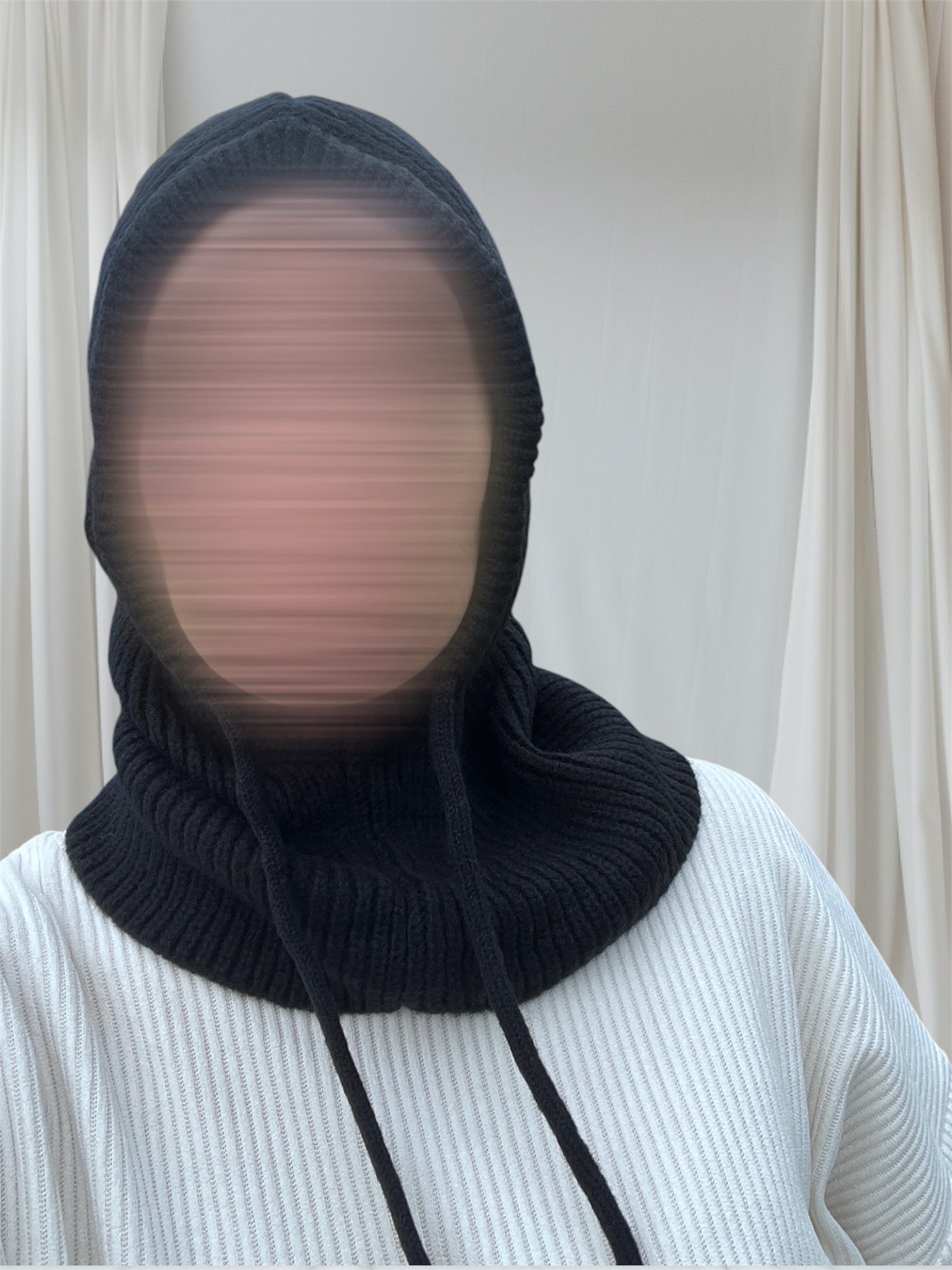 Cagoule côtelée Noir