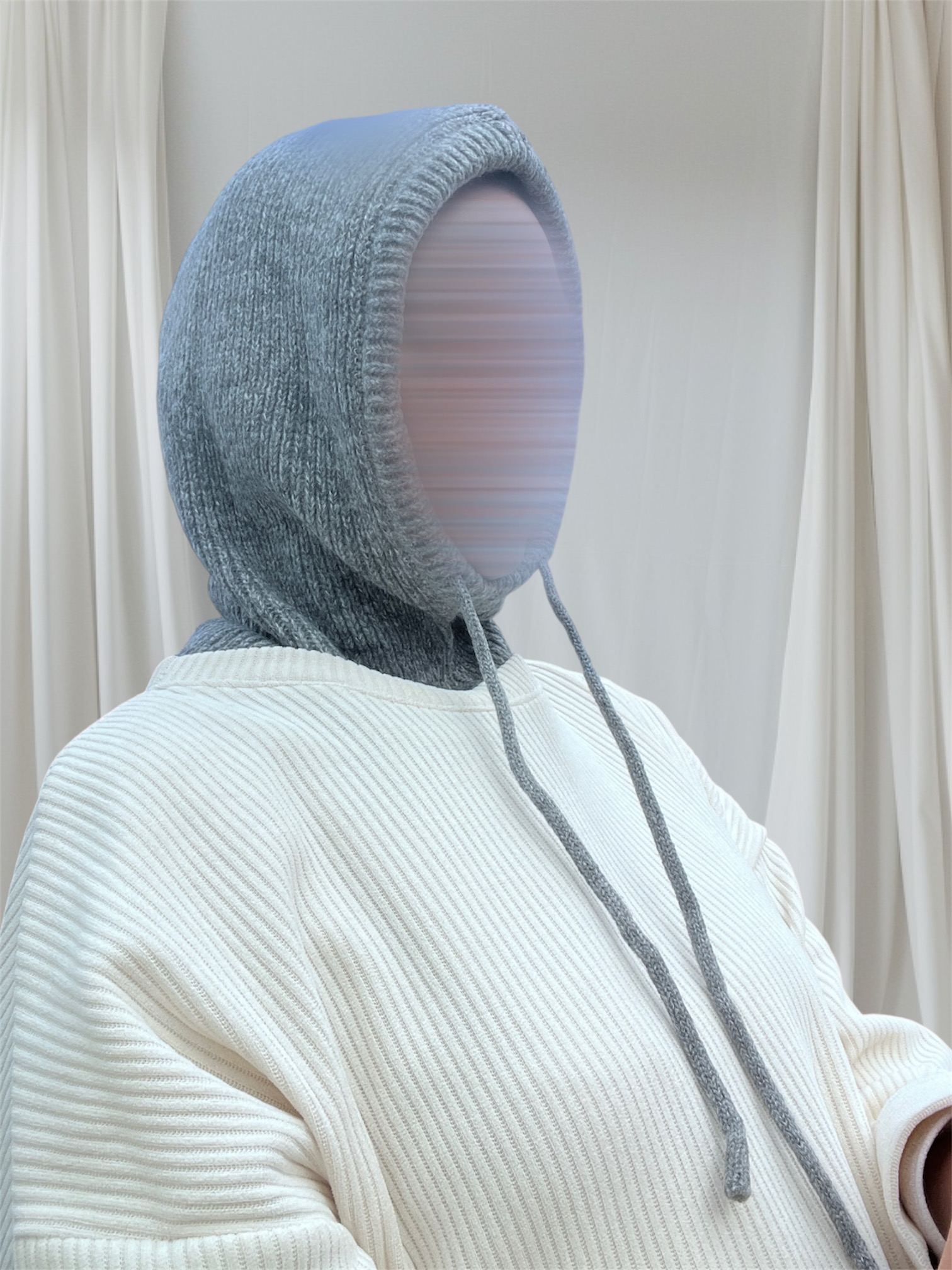 Cagoule côtelée Gris